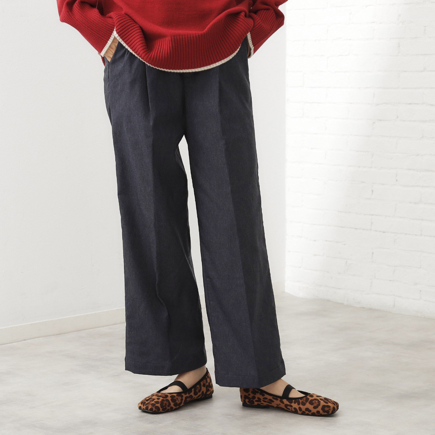 THE SHOP TK「【ラクで快適】ハイパーストレッチ あったか裏起毛ワイドパンツ」|その他|