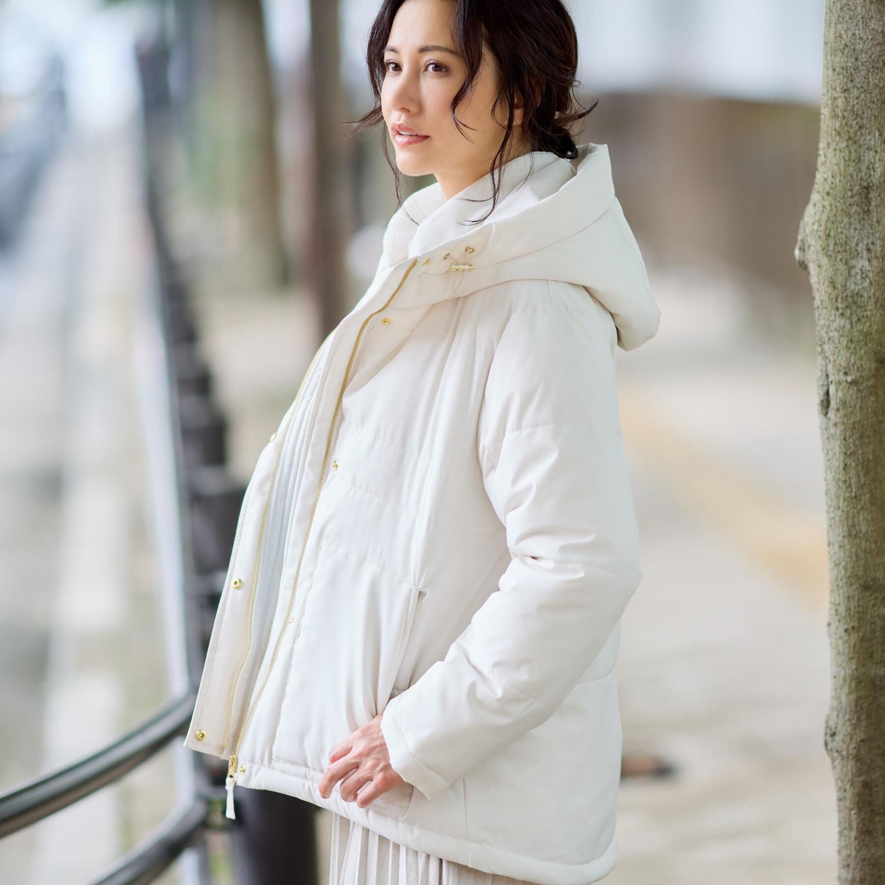 THE SHOP TK「【すっきり見えシルエット】上品ふわもこ中綿ブルゾン」|ダウン|