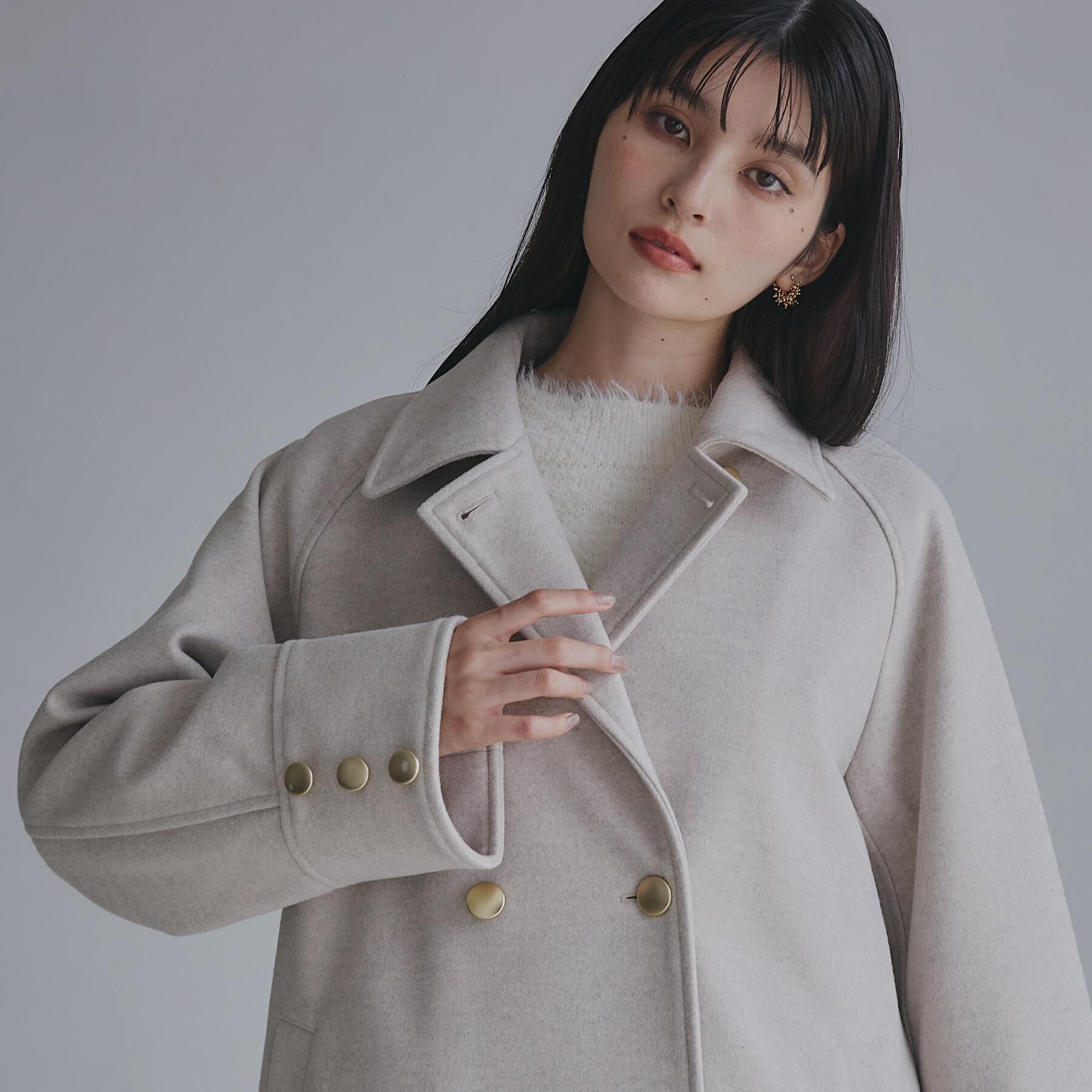 THE SHOP TK「クラシカルな装い ウールライクスタンドカラーコート」|その他|