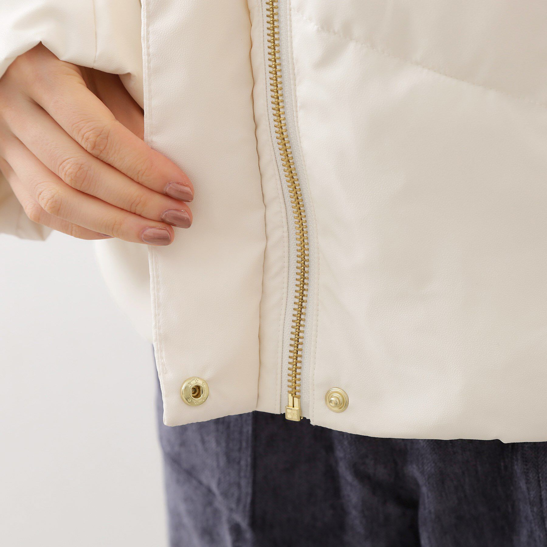 THE SHOP TK「きれいめにもカジュアルにも ノーカラーキルトジャケット」|ダウン|