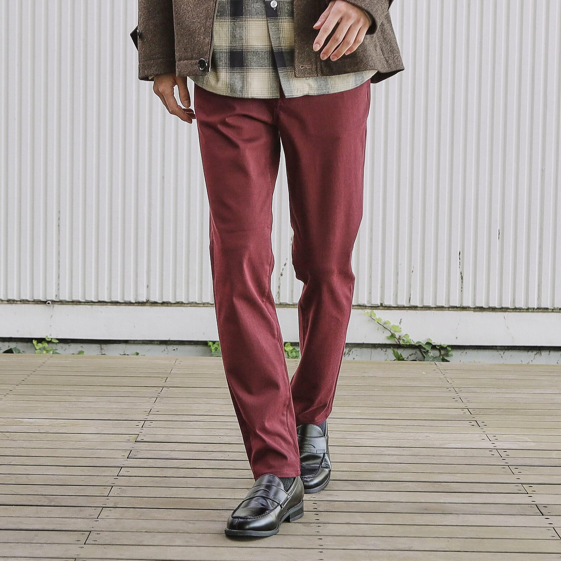 THE SHOP TK「プレミアムスキニーパンツ WARM【裏起毛/360&deg;ストレッチ/洗濯機OK】」|その他|ボルドー(064)