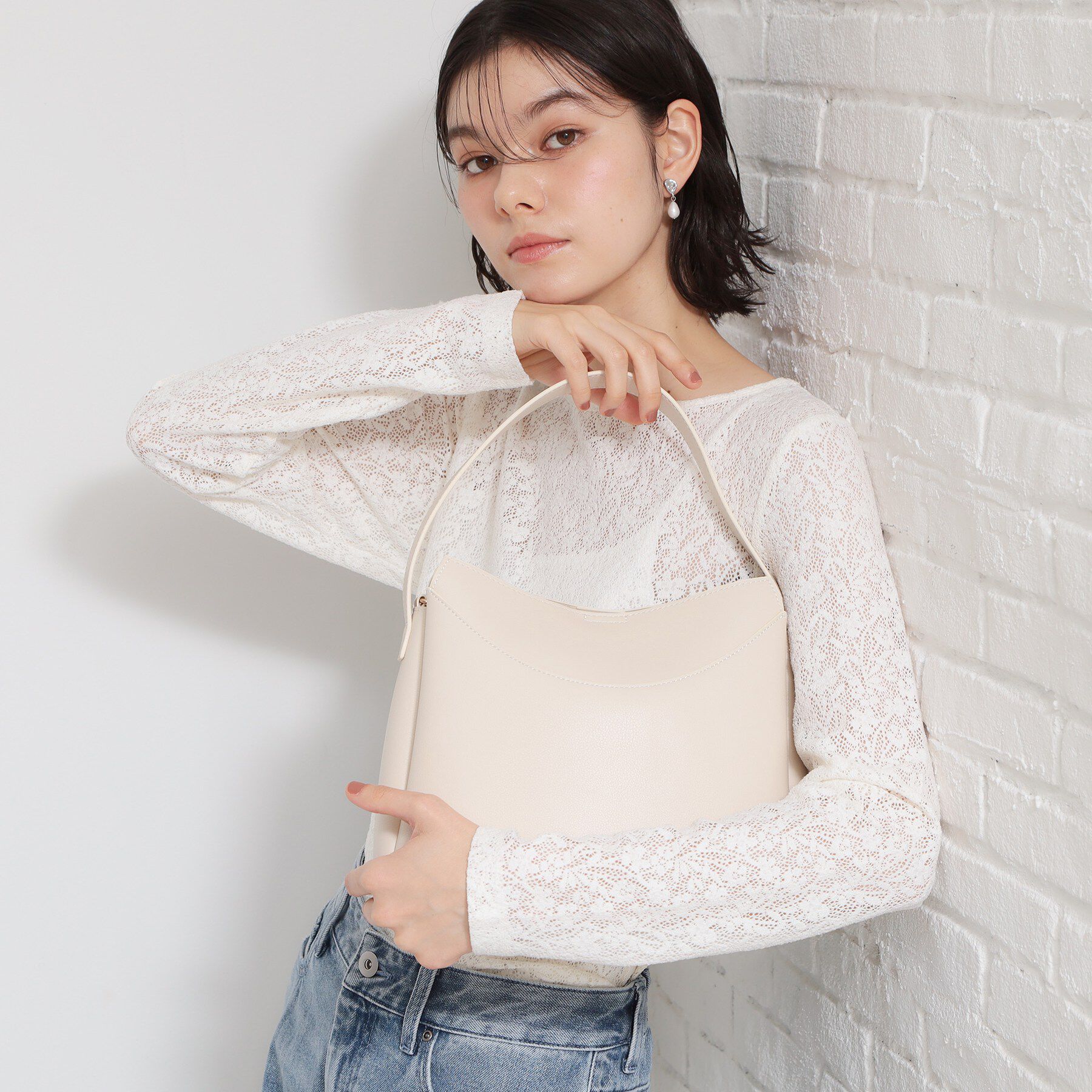 THE SHOP TK「ロゴベルトレザー調ミドルバッグ」|ハンドバッグ|