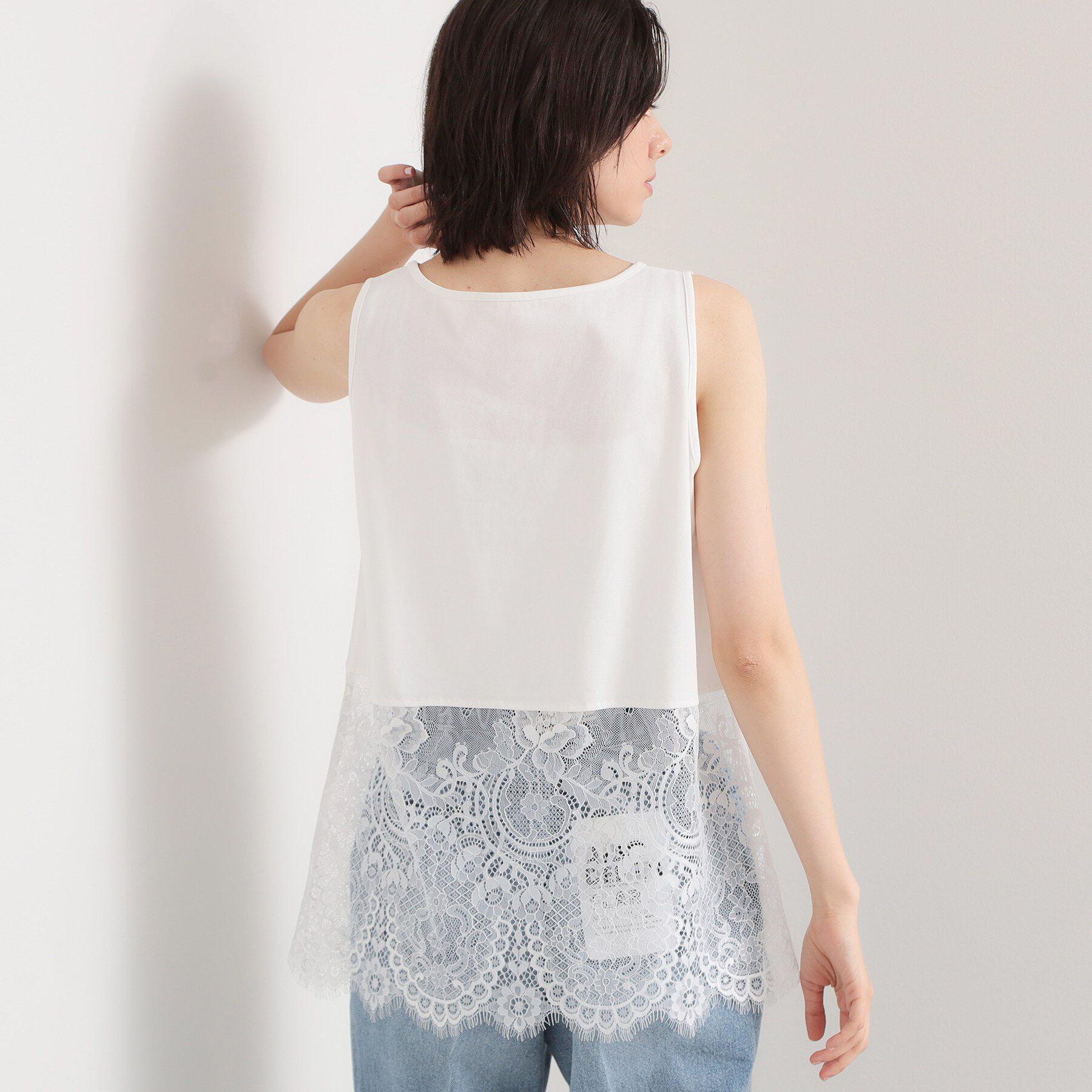 THE SHOP TK「【人気アイテム】裾レースタンクトップ」|キャミソール|