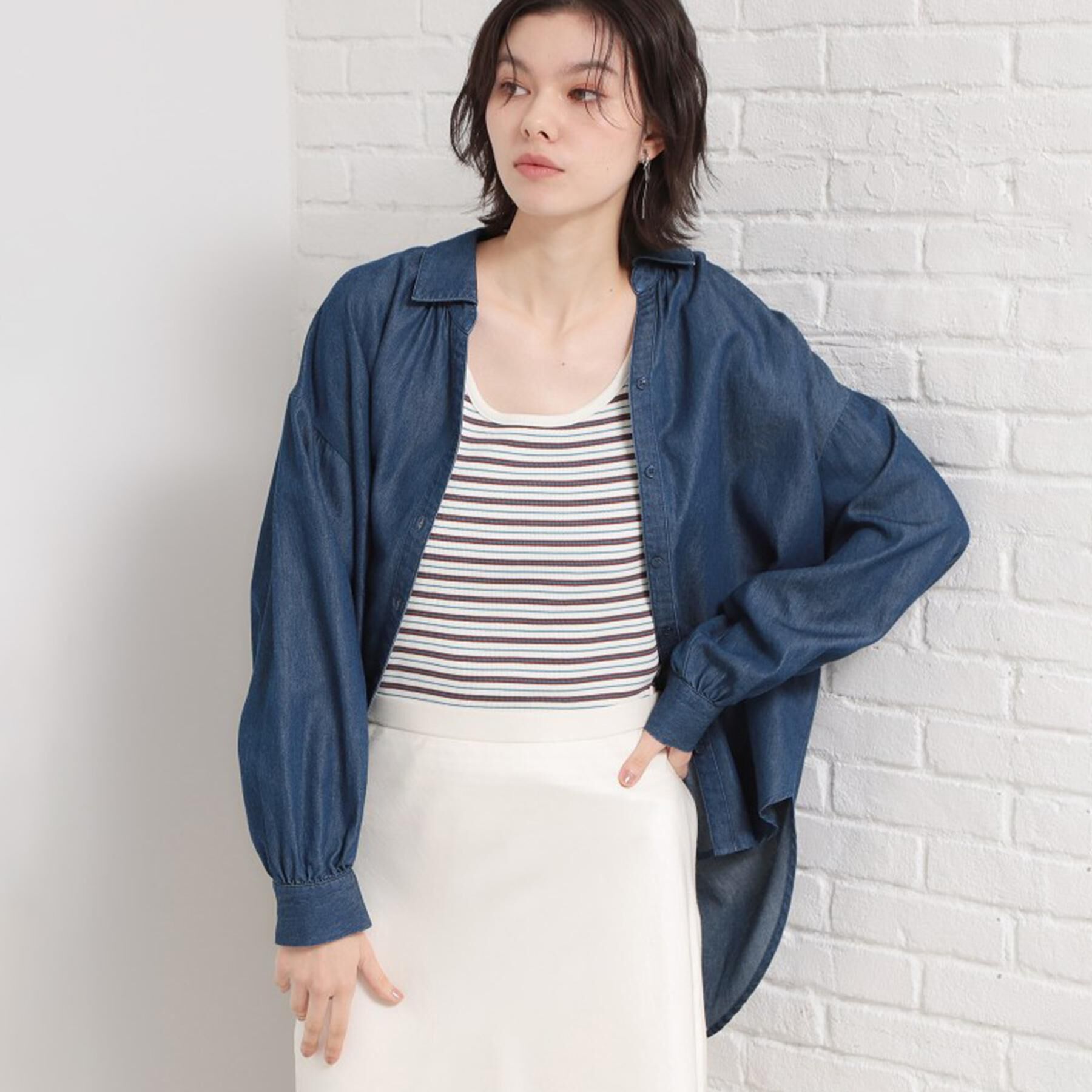 THE SHOP TK「【後ろ姿もサマになる】バックシャーリングシャツ」|シャツ・ブラウス|