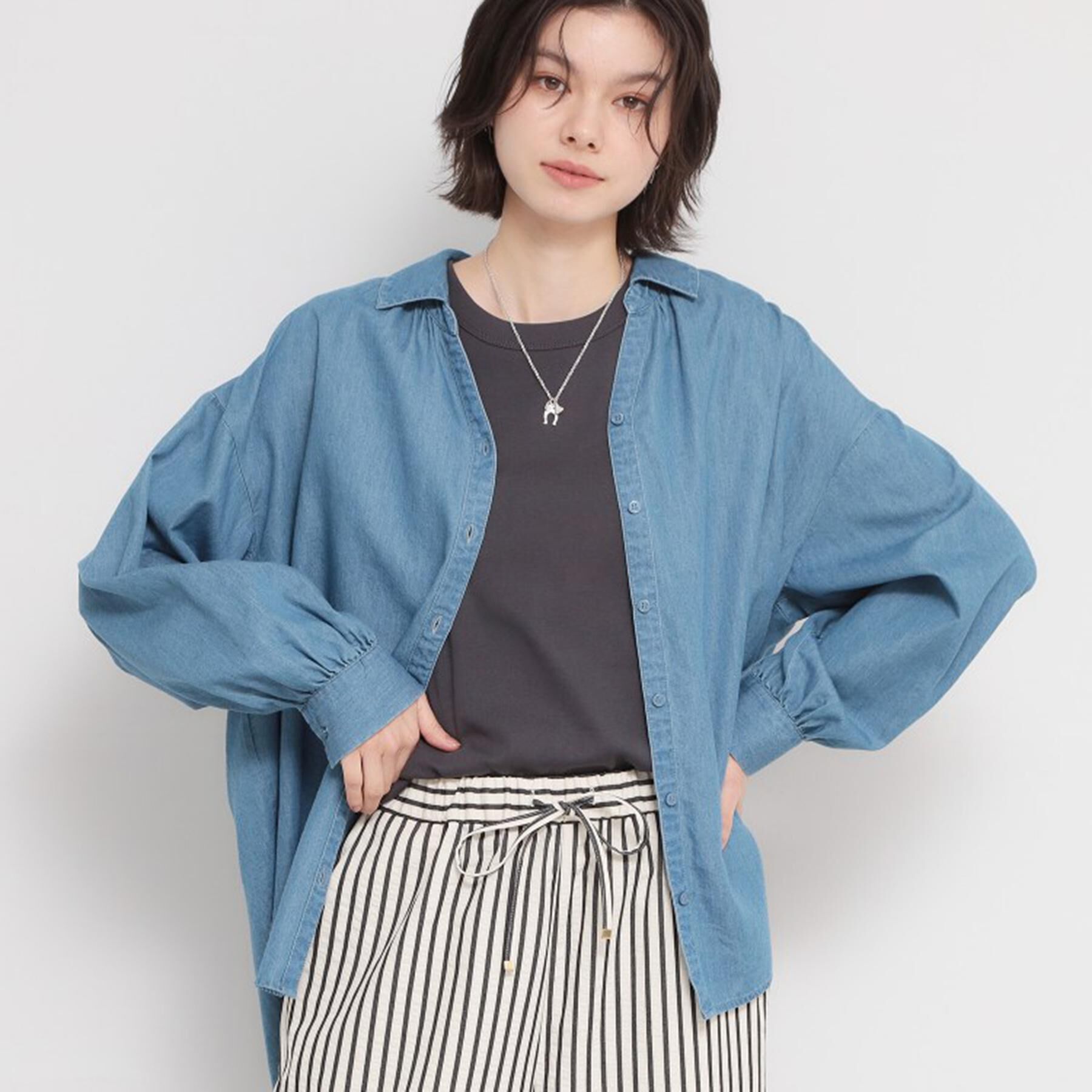 THE SHOP TK「【後ろ姿もサマになる】バックシャーリングシャツ」|シャツ・ブラウス|