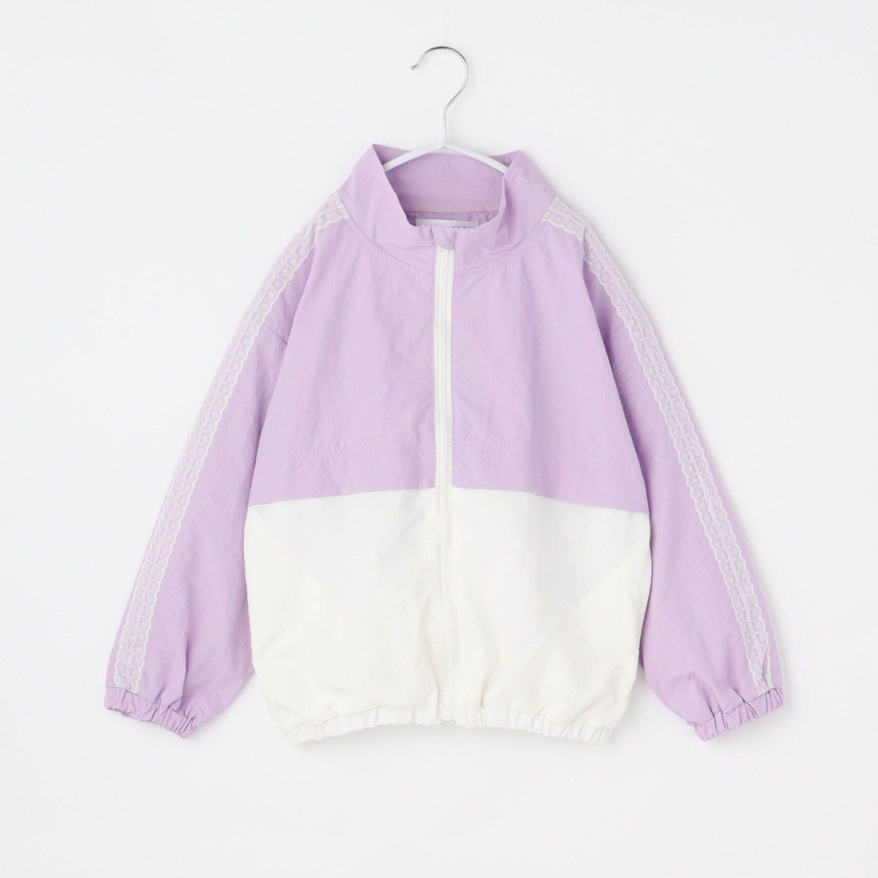 THE SHOP TK「【110-160】レース配色ナイロンブルゾン」|ブルゾン・スタジャン|ラベンダー(580)