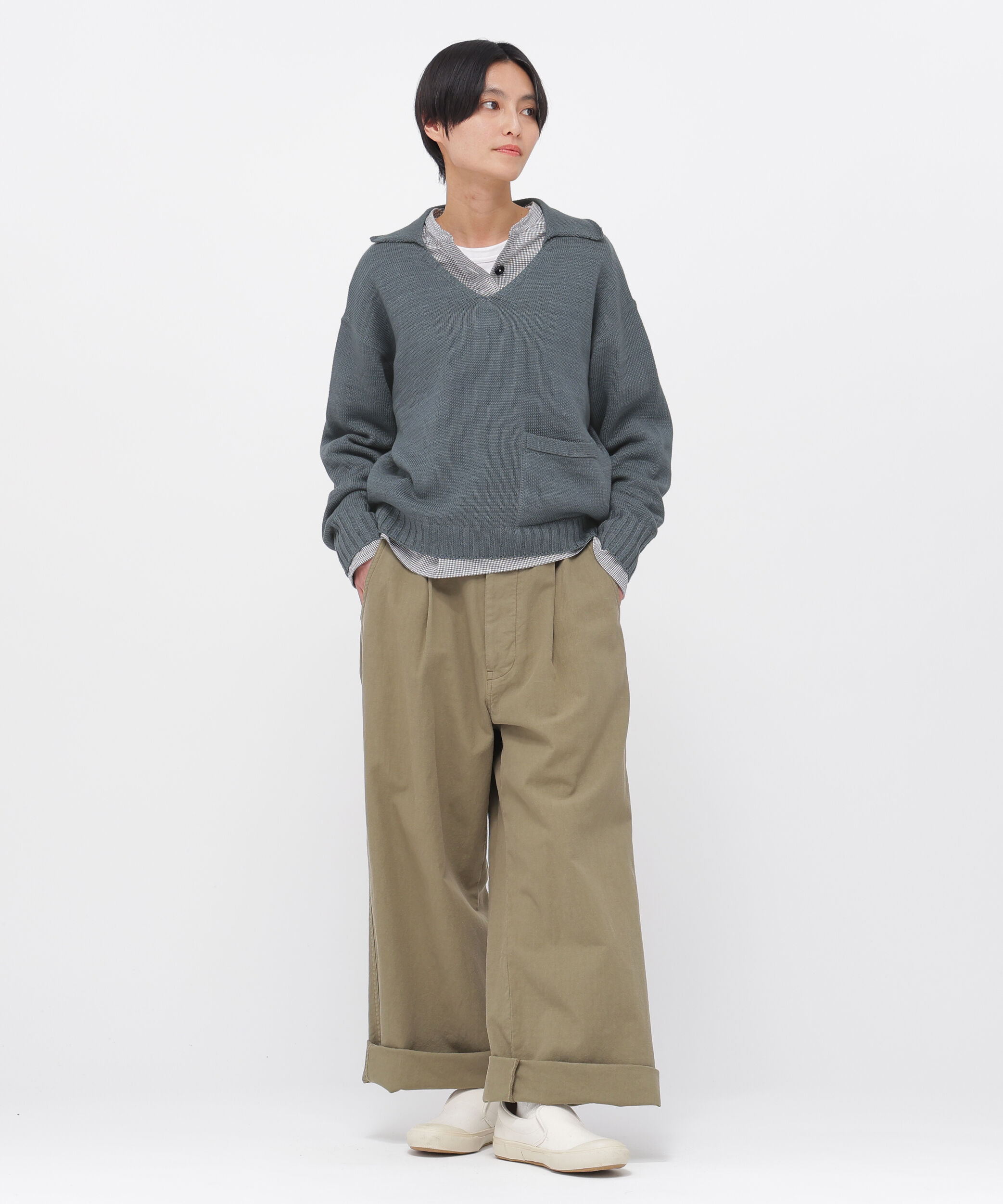 MHL.「BELGIAN LINEN COTTON PLAINWEAVE TROUSERS」|その他|KHAKI