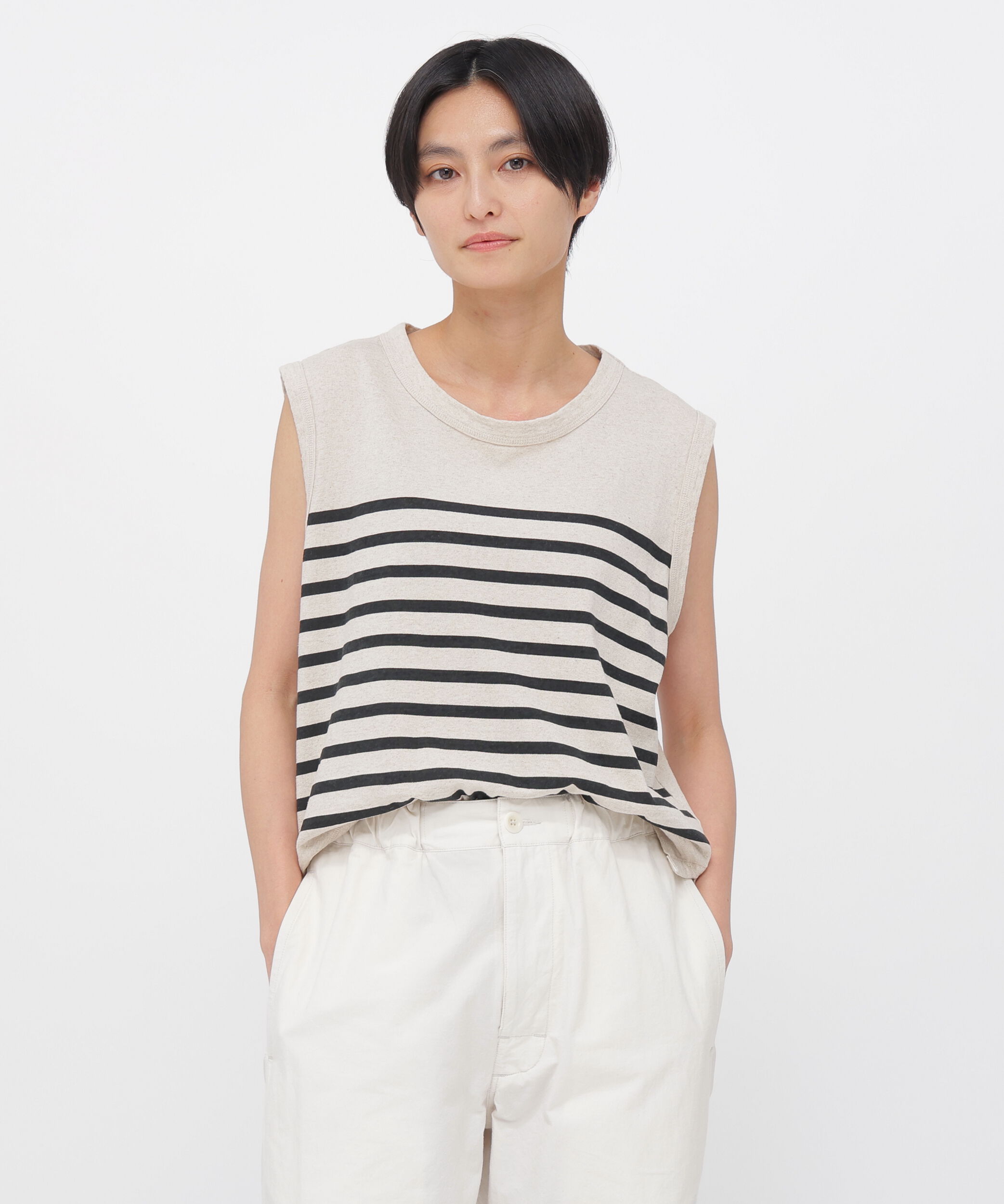 MHL.「BELGIAN LINEN COTTON JERSEY TOP」|Tシャツ・カットソー|NATURAL2