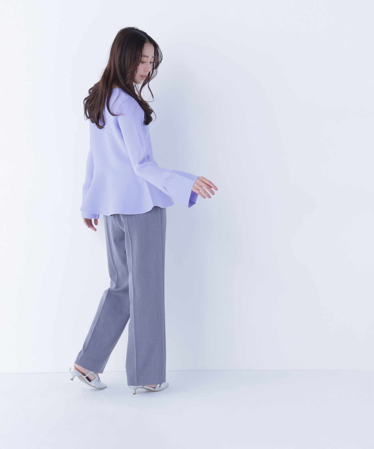  「ベルスリーブペプラムニット」|ニット・セーター|