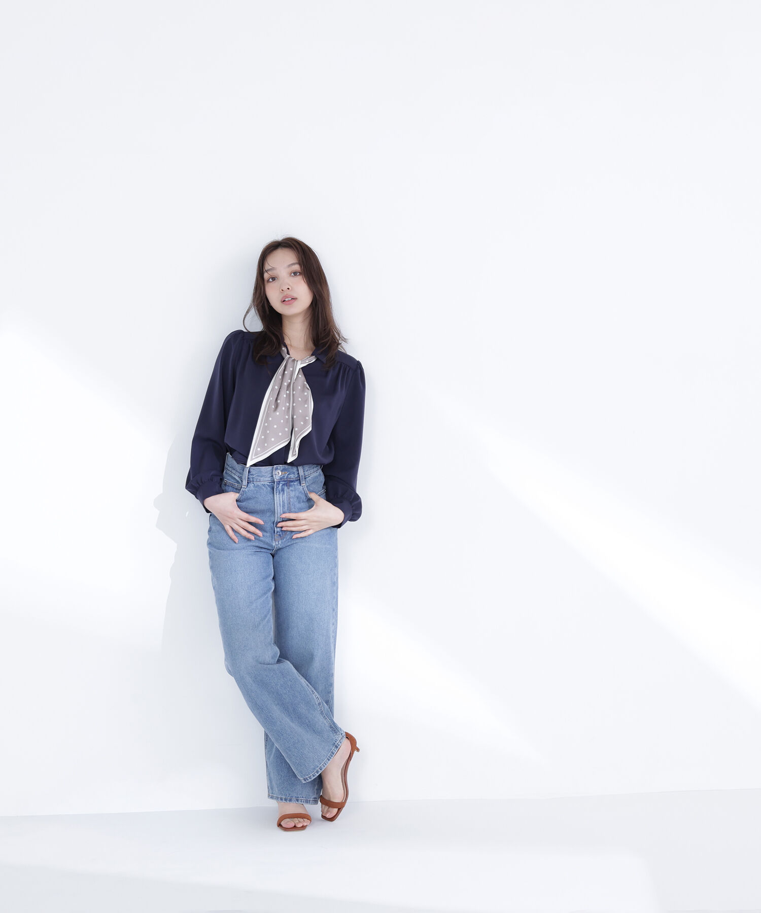  「デザインスカーフ付ブラウス」|シャツ・ブラウス|