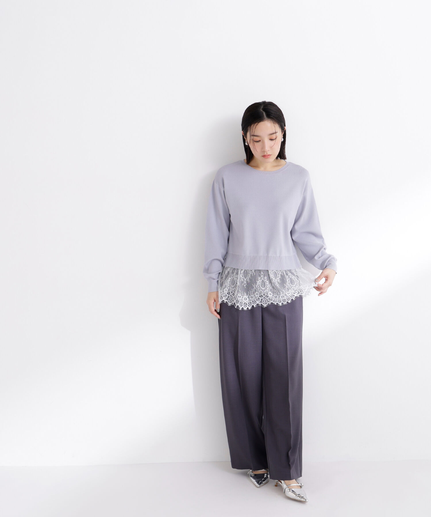  「レースドッキングニット」|ニット・セーター|