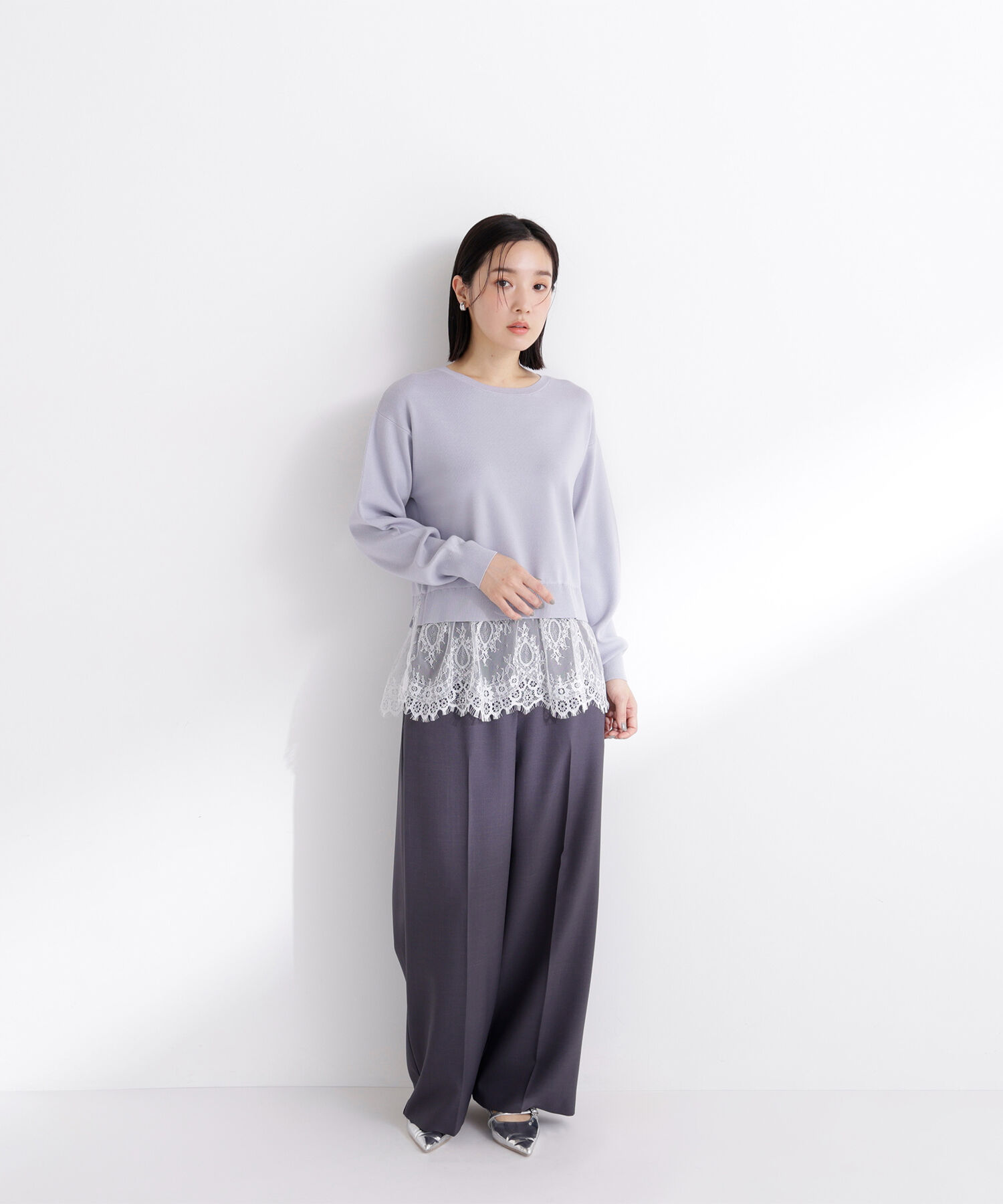  「レースドッキングニット」|ニット・セーター|