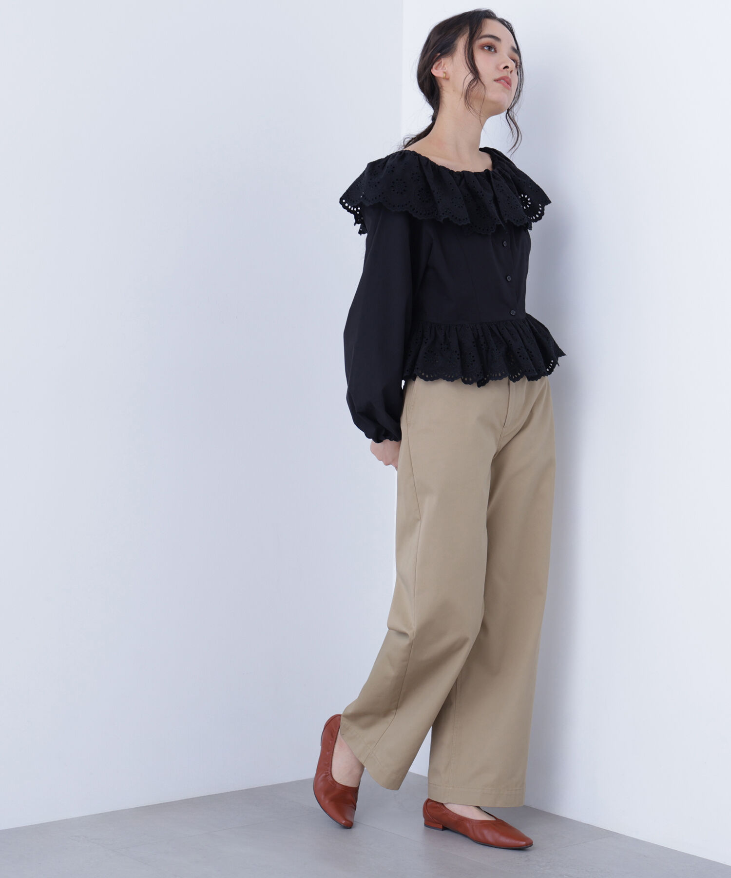  「〈N.〉 エンブロイダリーフリルブラウス」|シャツ・ブラウス|