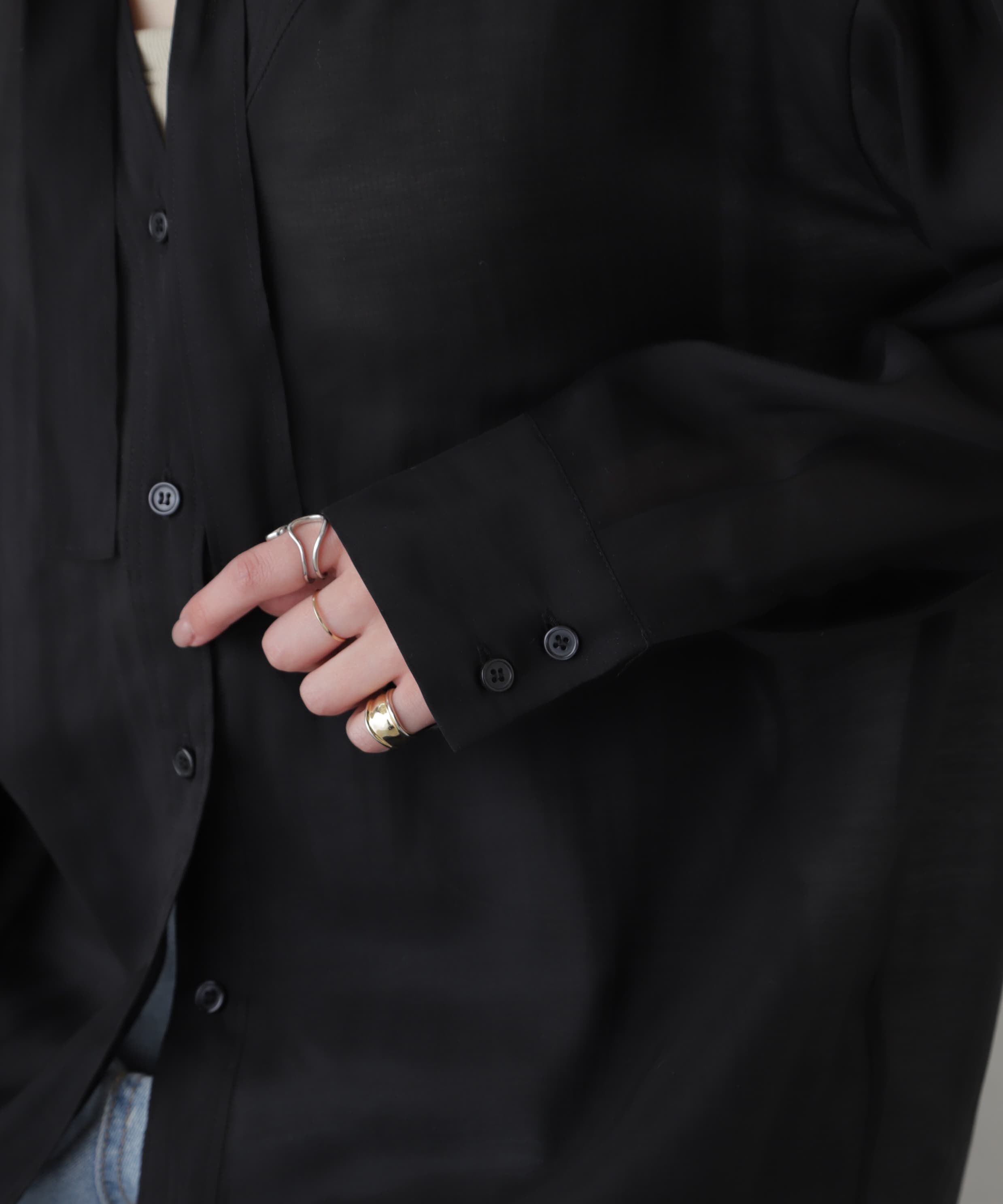  「シアーボウタイチュニック丈ブラウス」|シャツ・ブラウス|