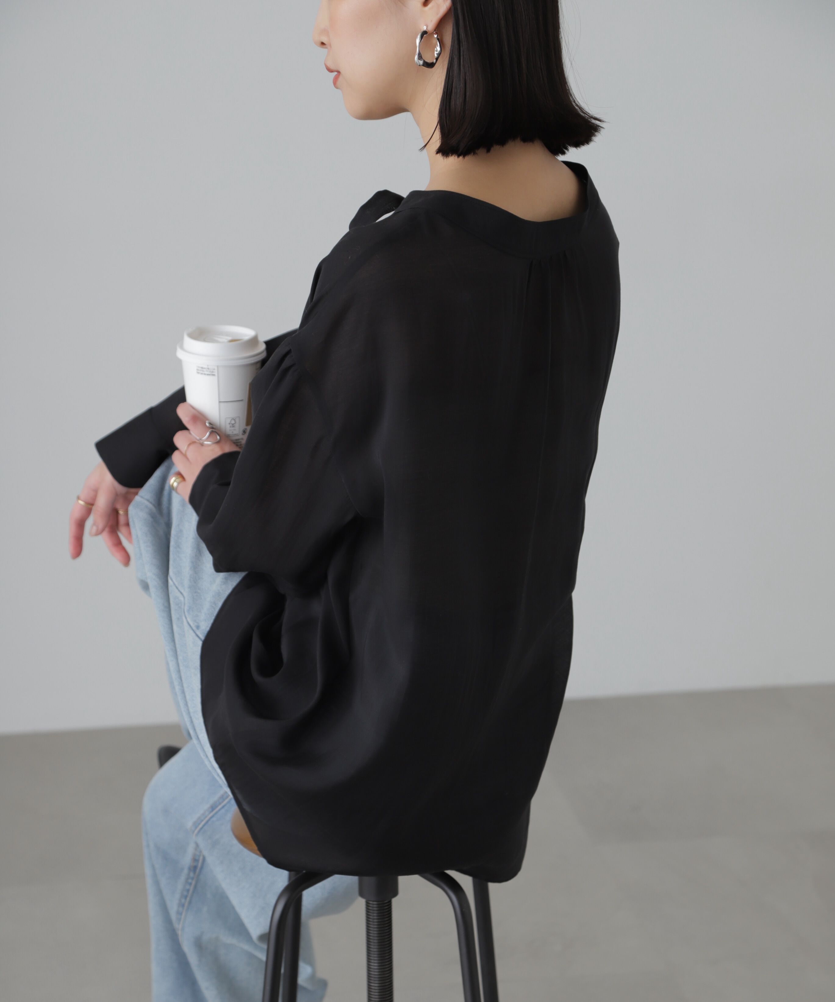  「シアーボウタイチュニック丈ブラウス」|シャツ・ブラウス|