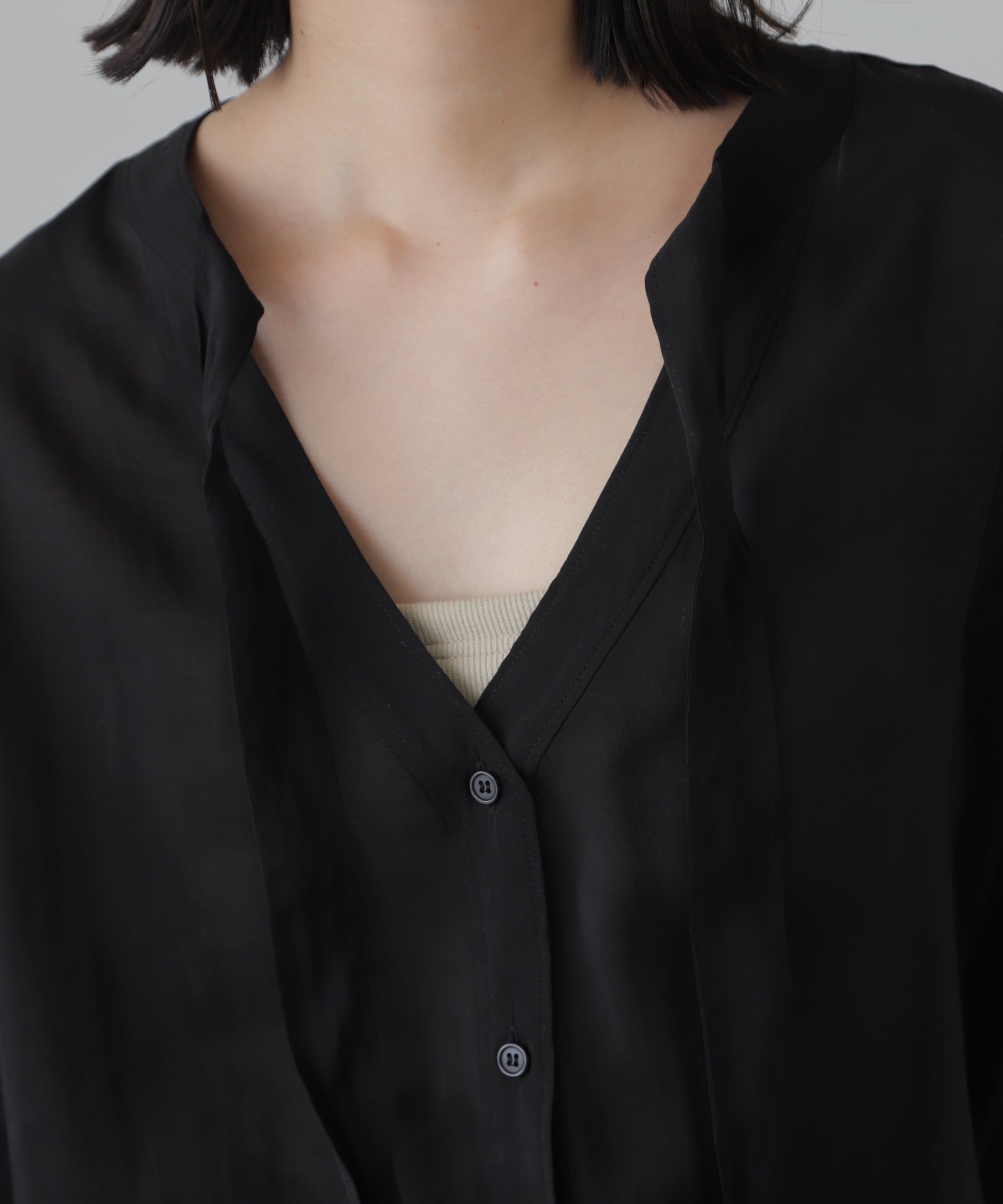  「シアーボウタイチュニック丈ブラウス」|シャツ・ブラウス|