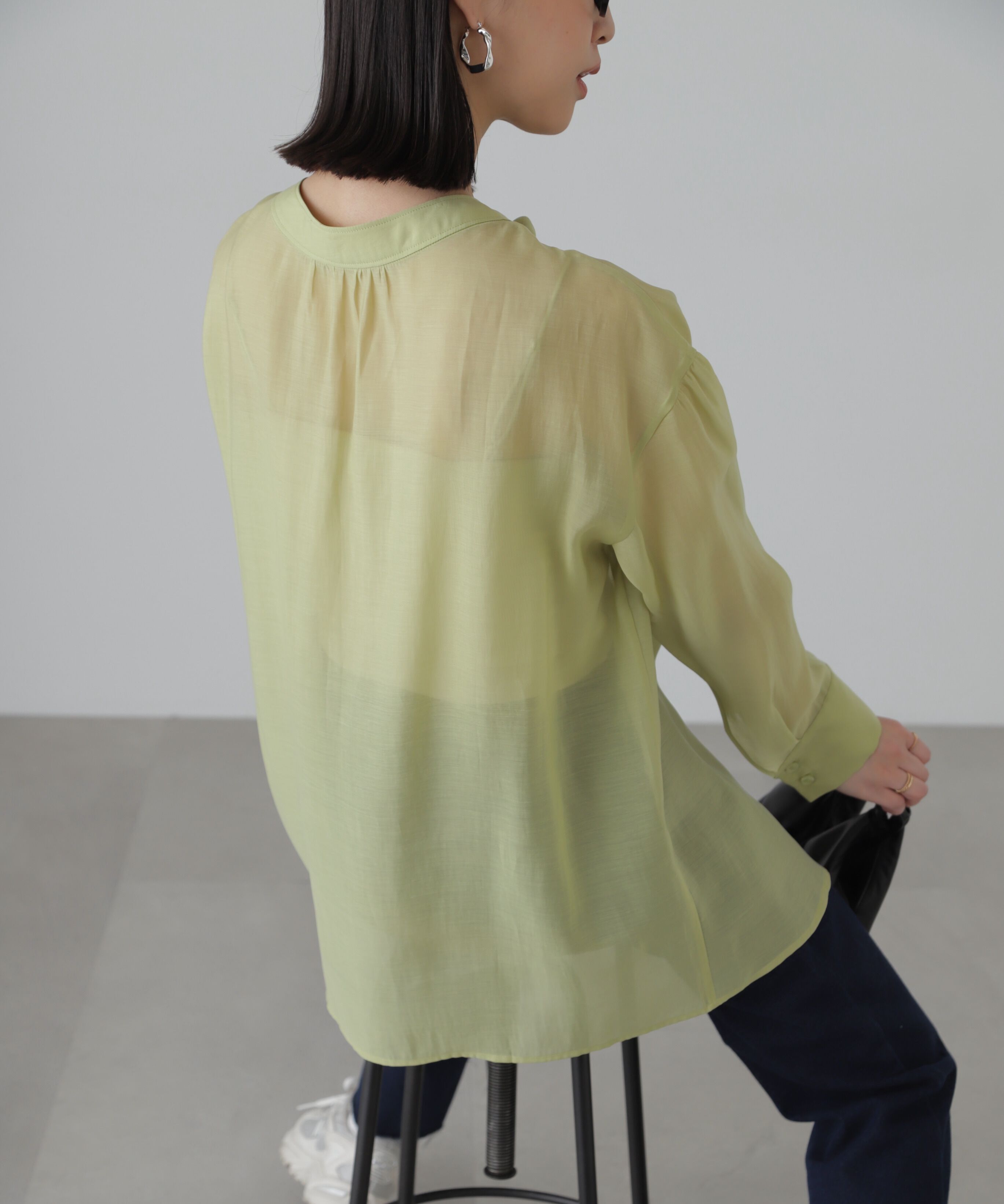  「シアーボウタイチュニック丈ブラウス」|シャツ・ブラウス|