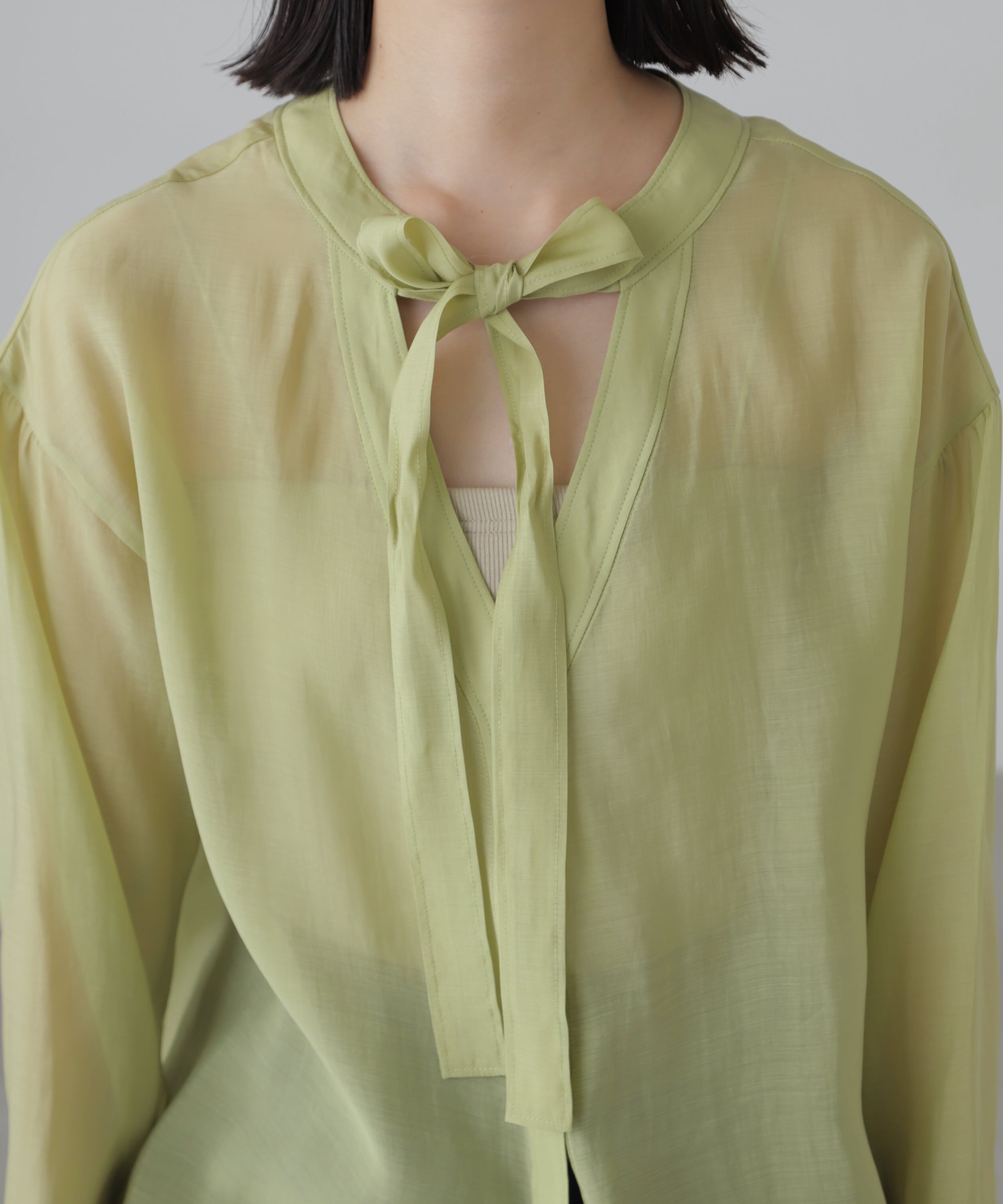  「シアーボウタイチュニック丈ブラウス」|シャツ・ブラウス|