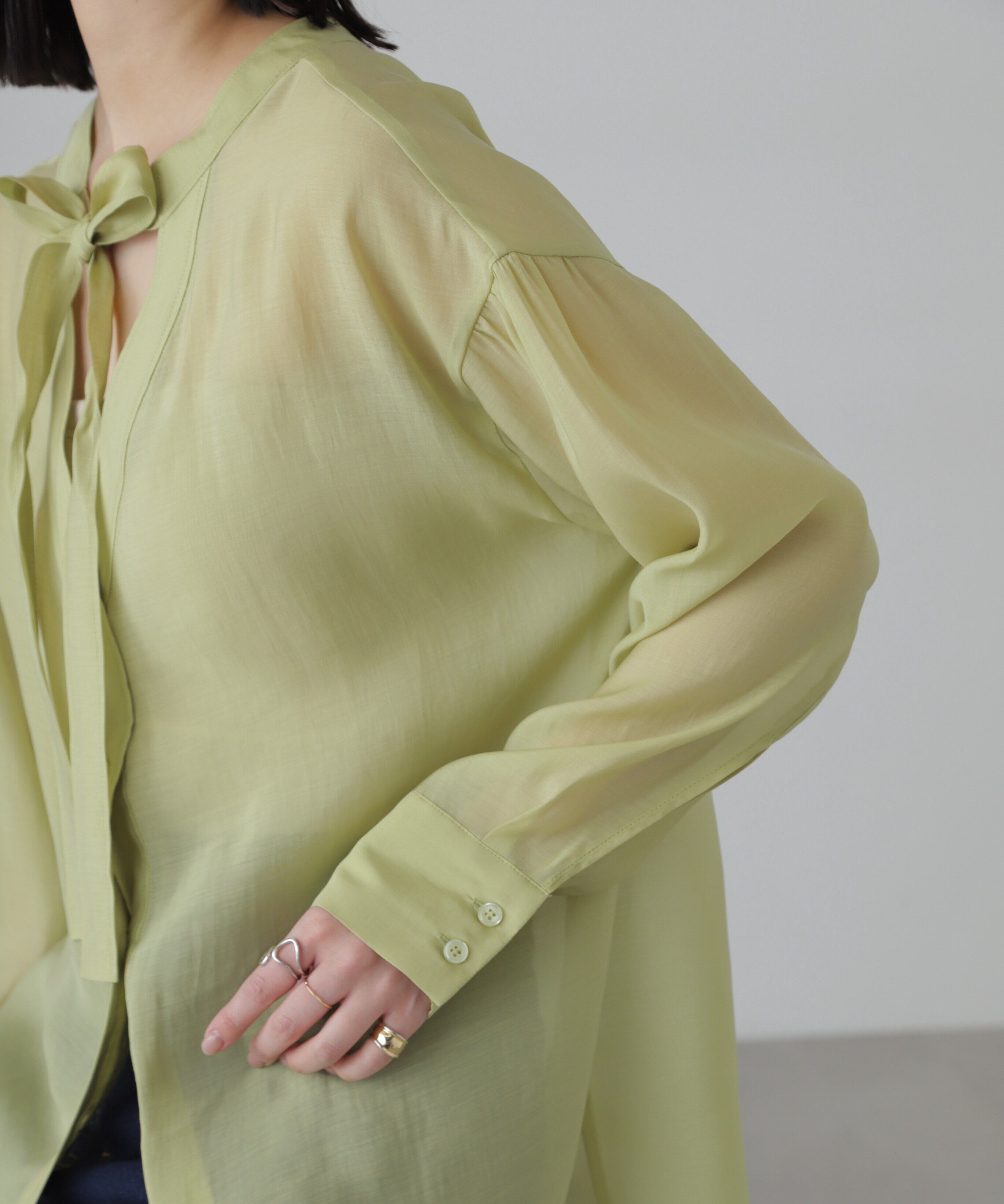  「シアーボウタイチュニック丈ブラウス」|シャツ・ブラウス|