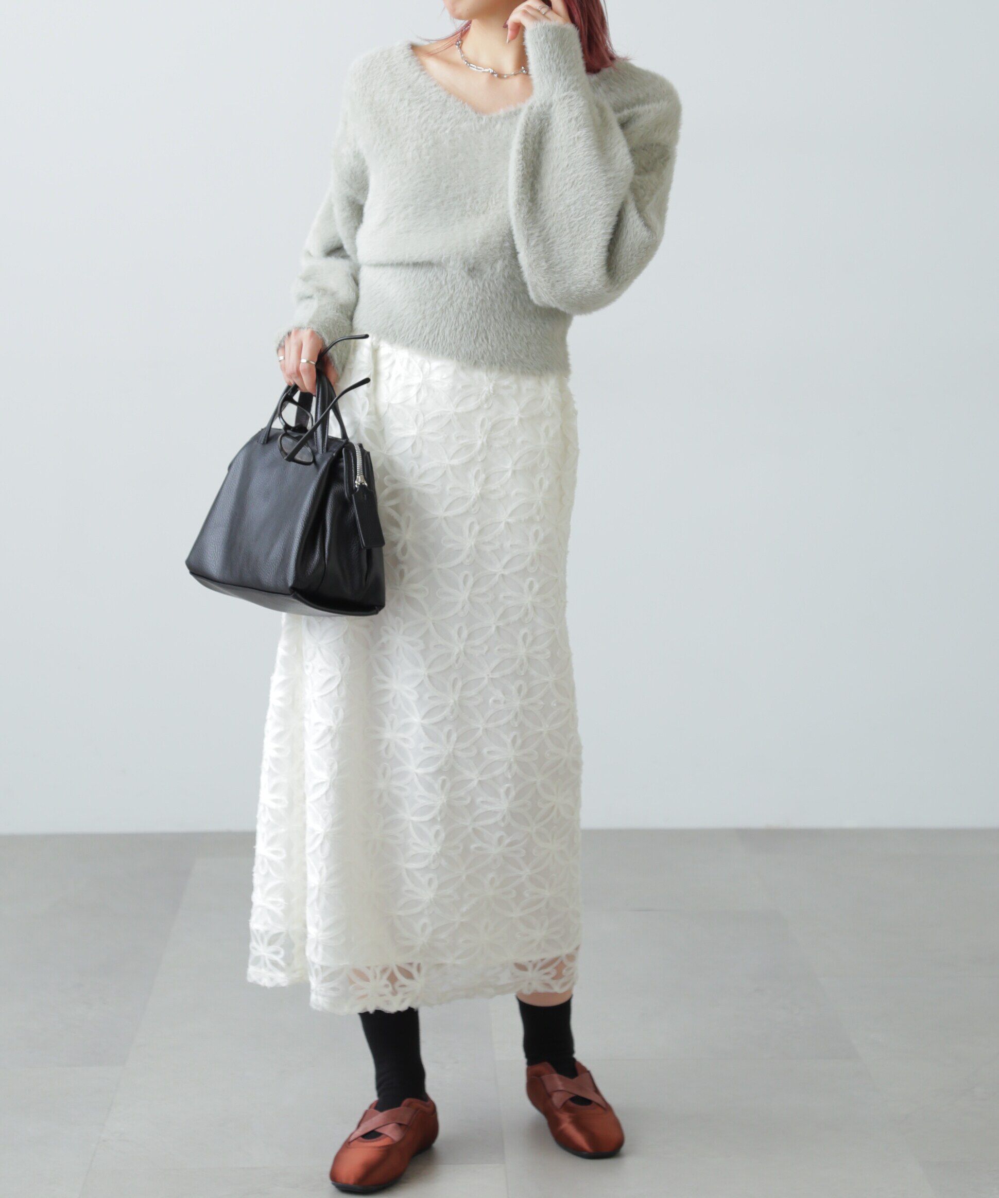  「フェザーVネックニット」|ニット・セーター|