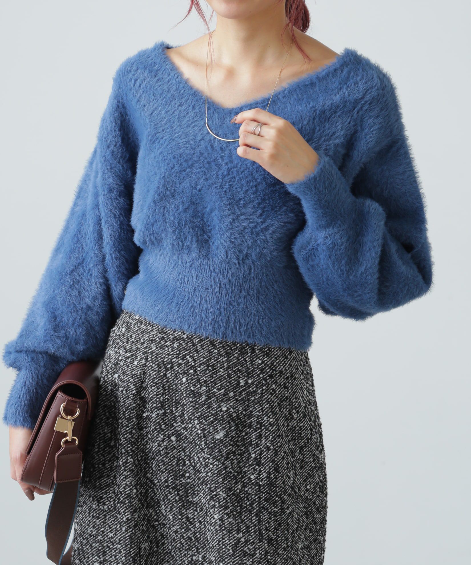  「フェザーVネックニット」|ニット・セーター|