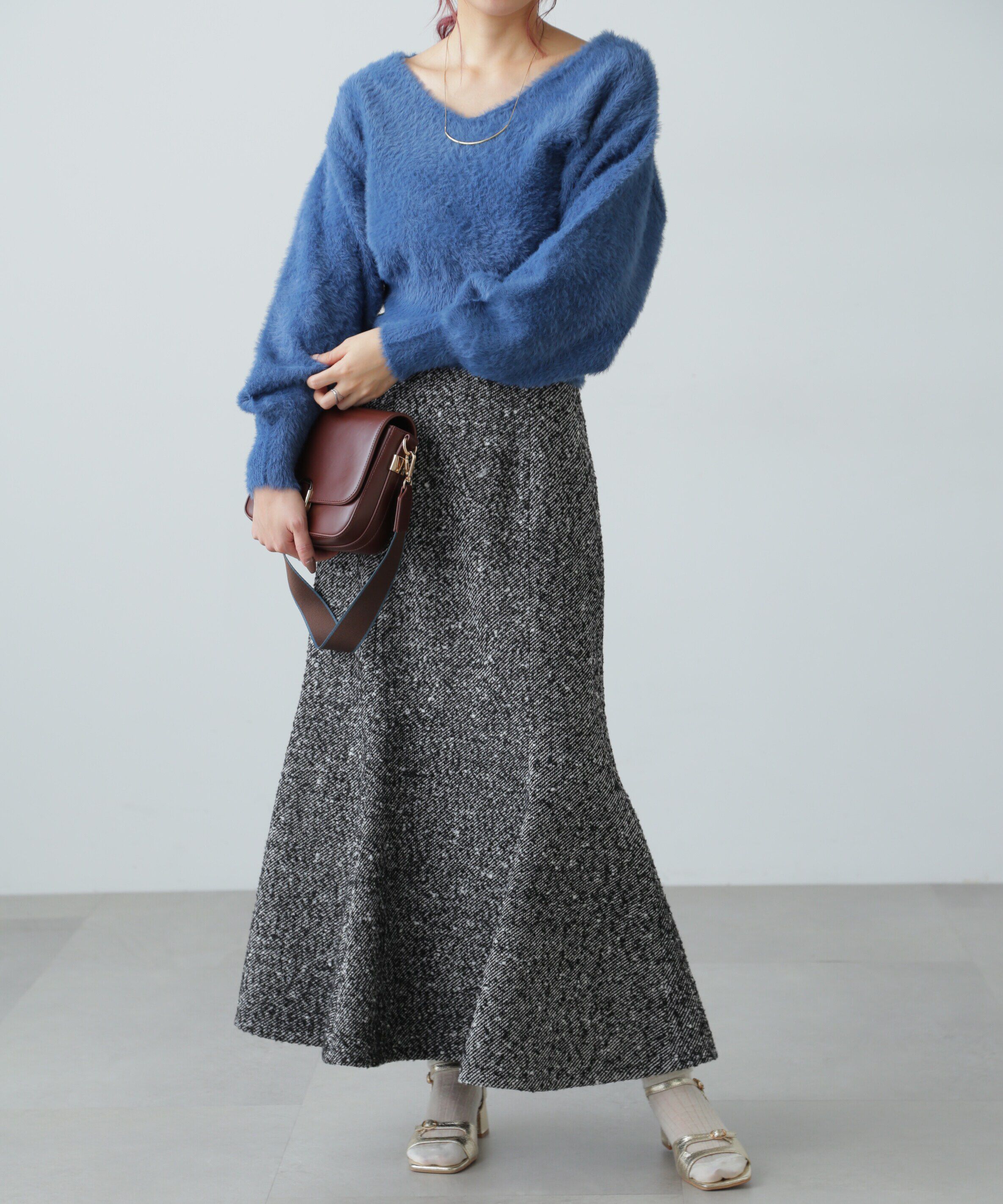  「フェザーVネックニット」|ニット・セーター|