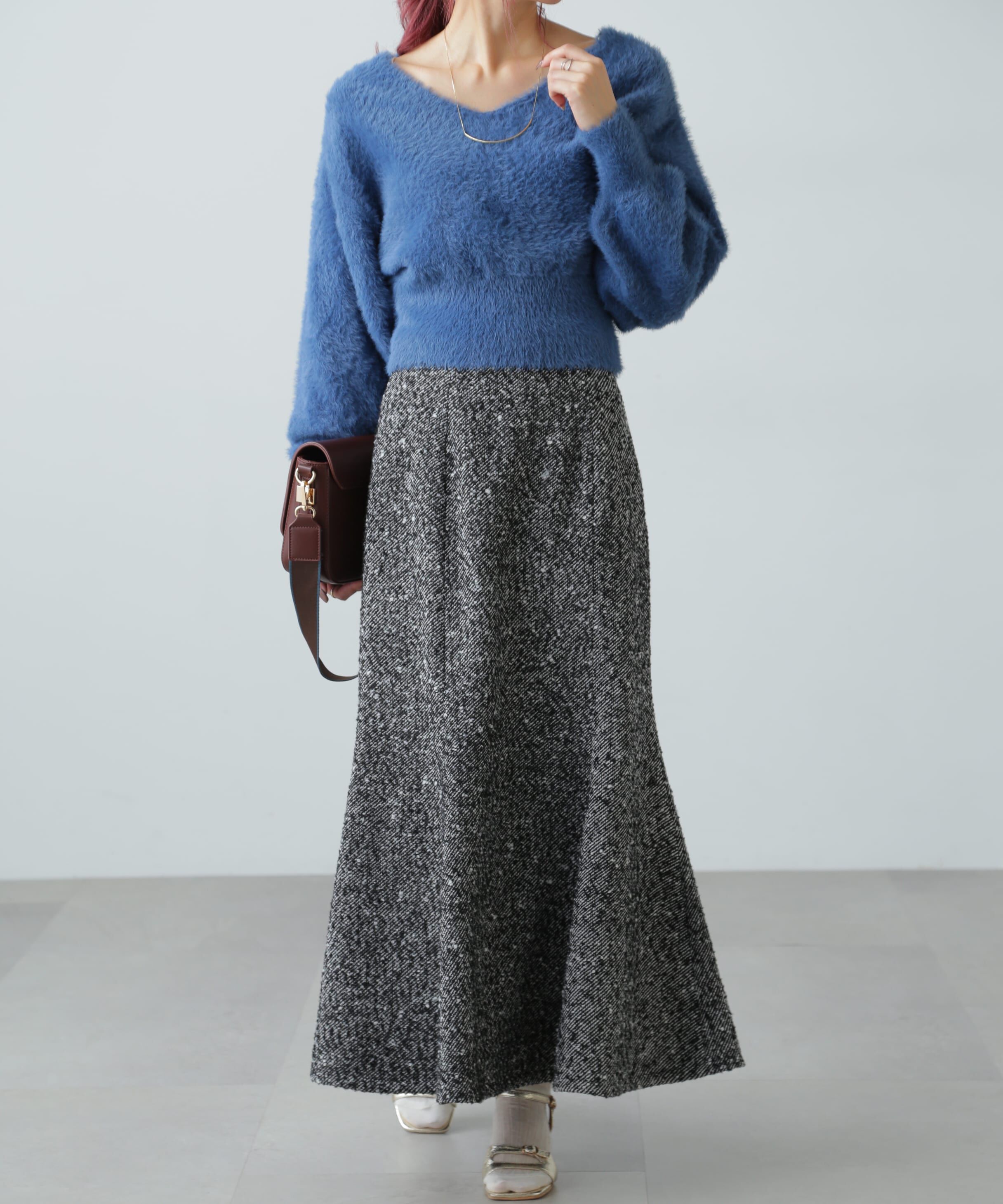  「フェザーVネックニット」|ニット・セーター|