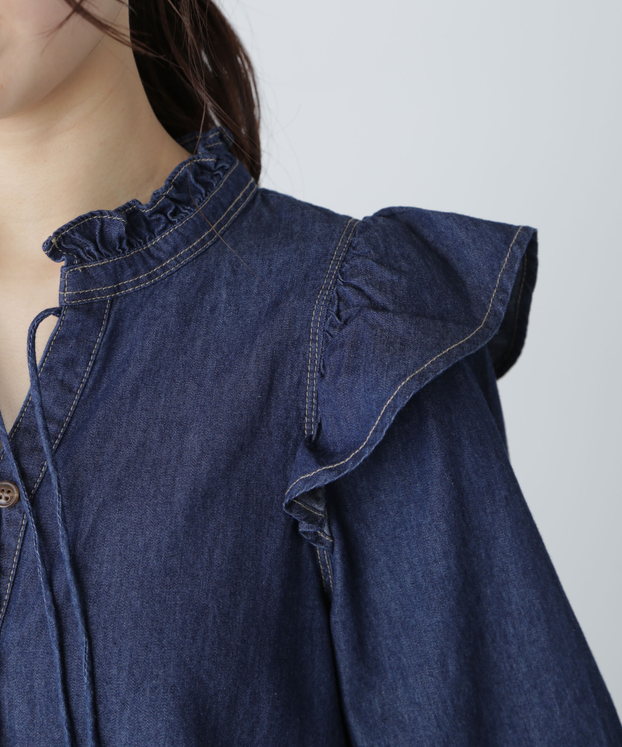  「スタンドフリルブラウス」|シャツ・ブラウス|