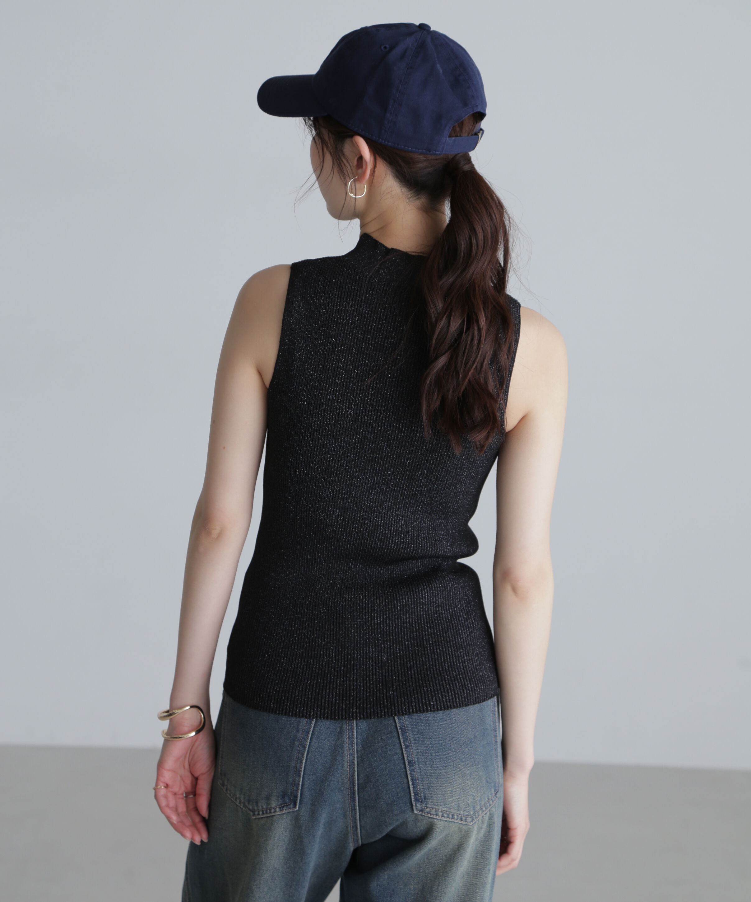  「ラメノースリーブニット」|ニット・セーター|