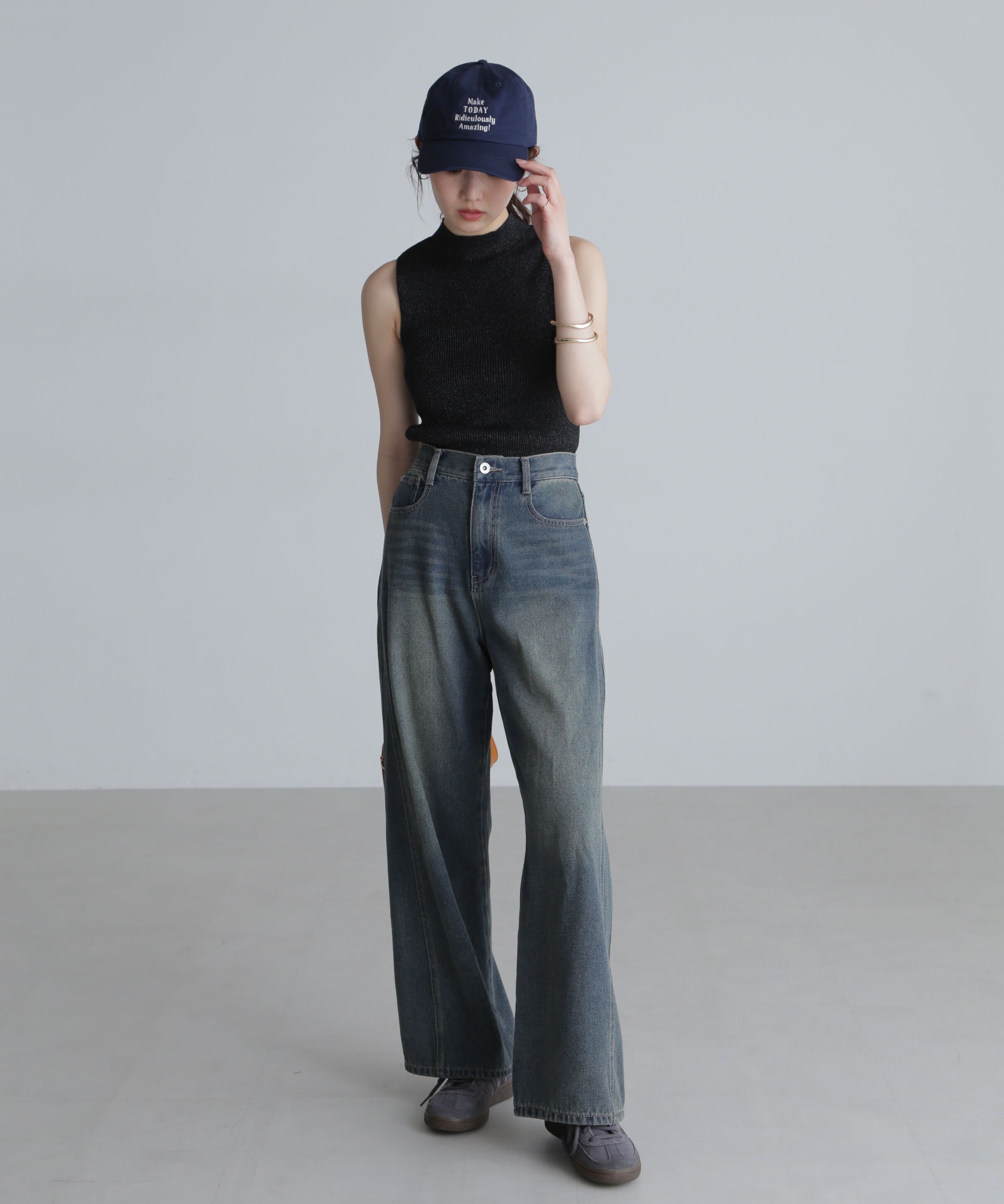  「ラメノースリーブニット」|ニット・セーター|