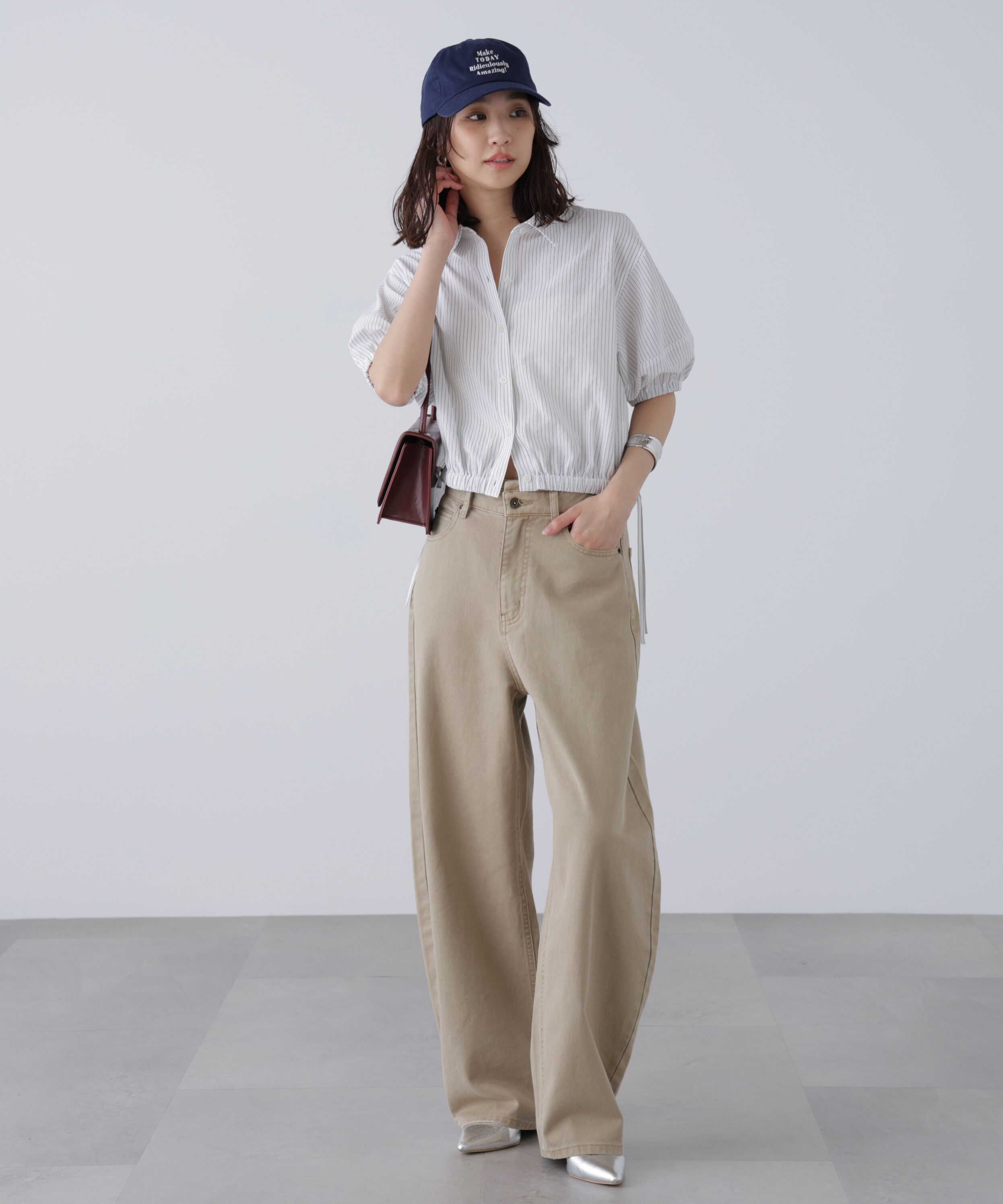  「裾ドロスト半袖ブラウス」|シャツ・ブラウス|