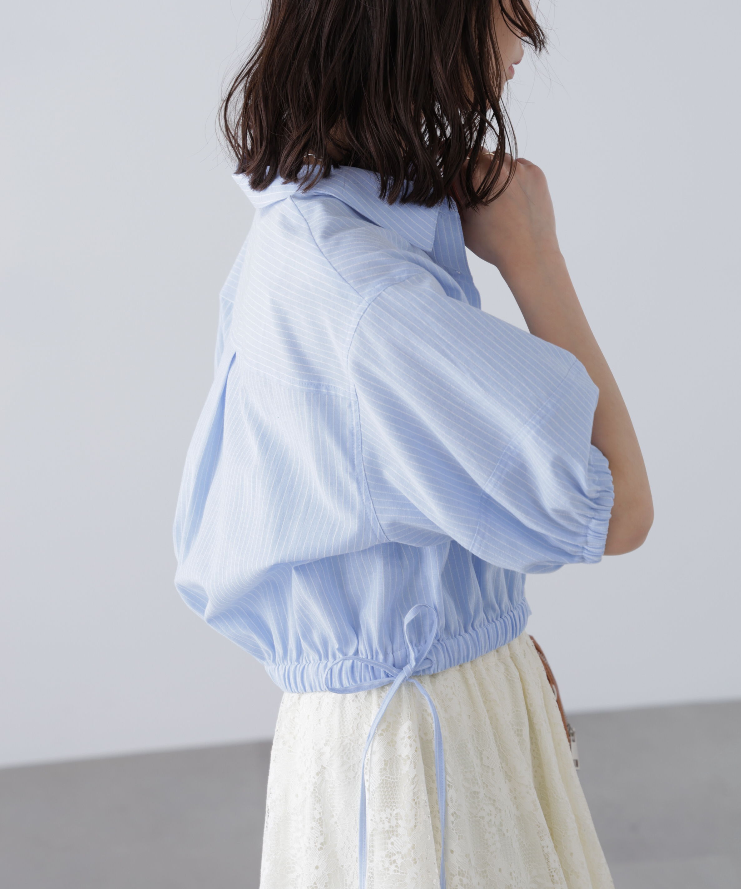  「裾ドロスト半袖ブラウス」|シャツ・ブラウス|