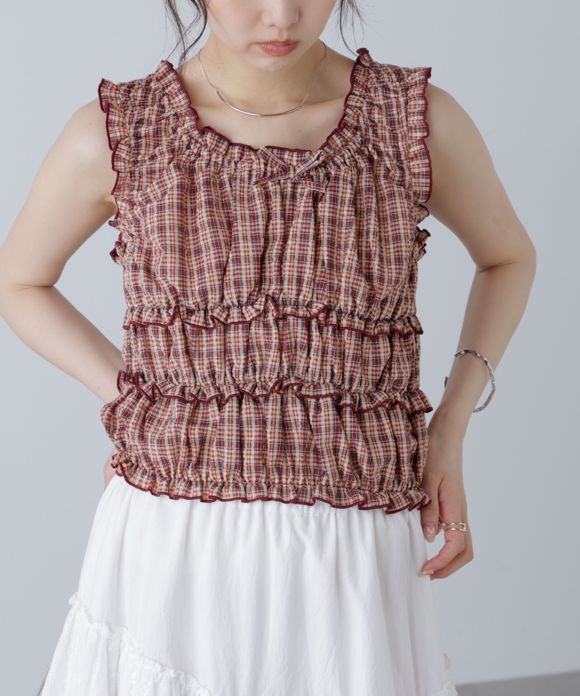  「シャーリングタンクトップブラウス」|シャツ・ブラウス|