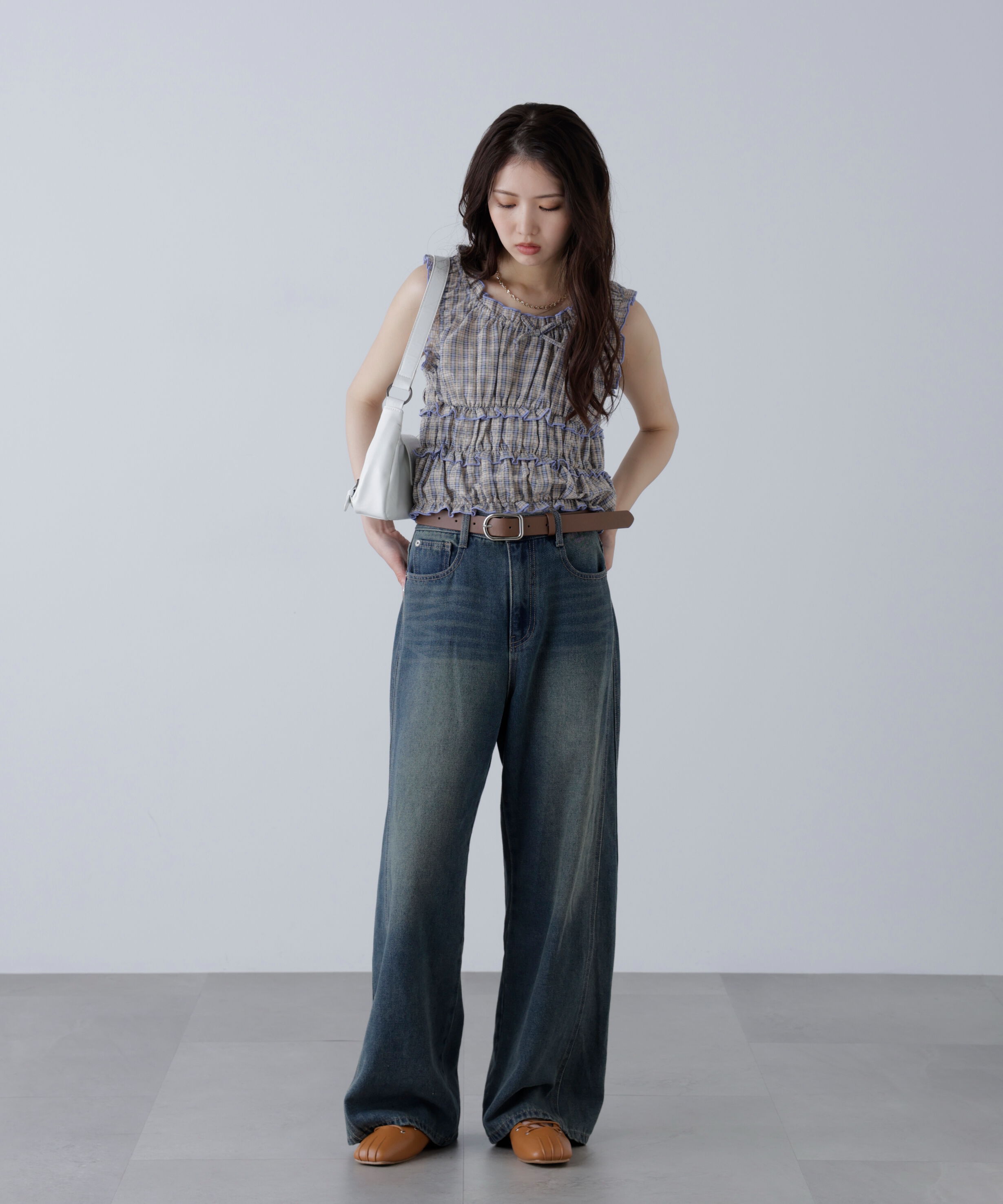  「シャーリングタンクトップブラウス」|シャツ・ブラウス|