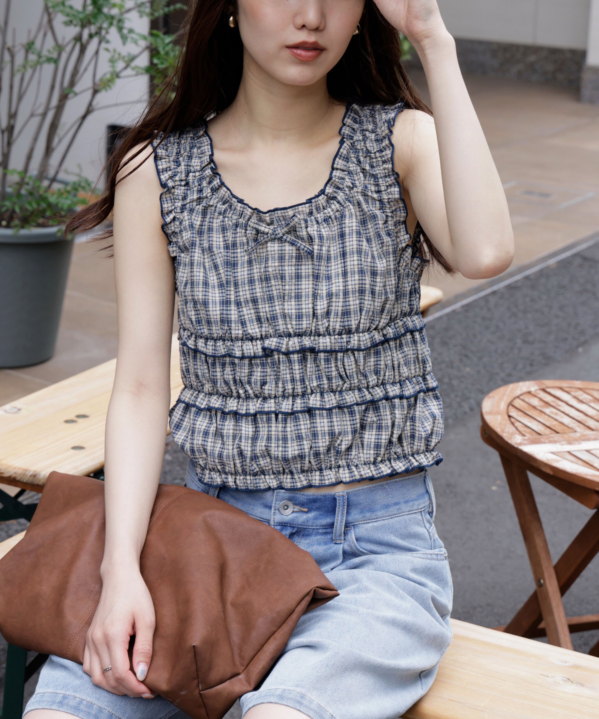  「シャーリングタンクトップブラウス」|シャツ・ブラウス|