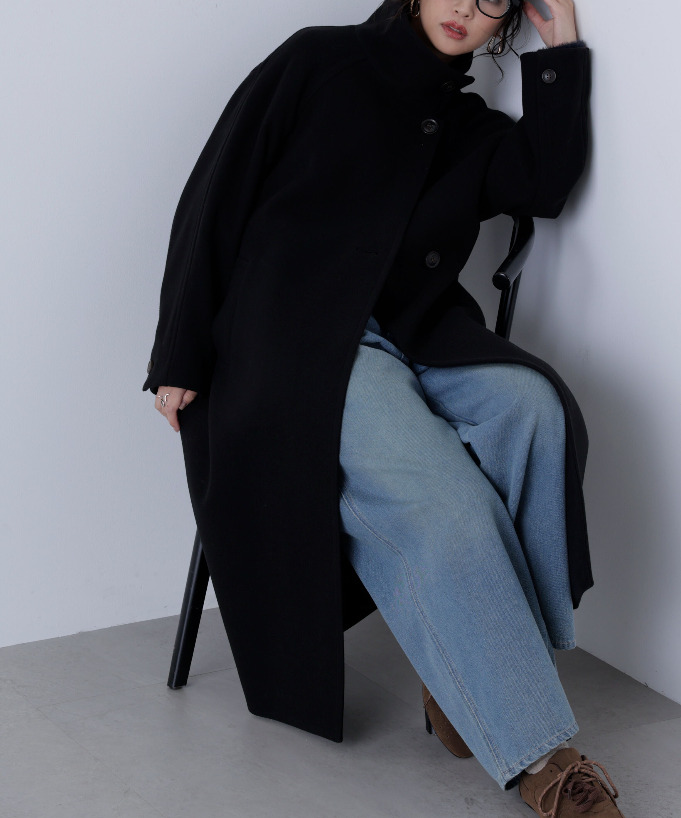  「[累計販売5000枚！選べる4色]スタンドカラーメルトンロングコート」|その他|