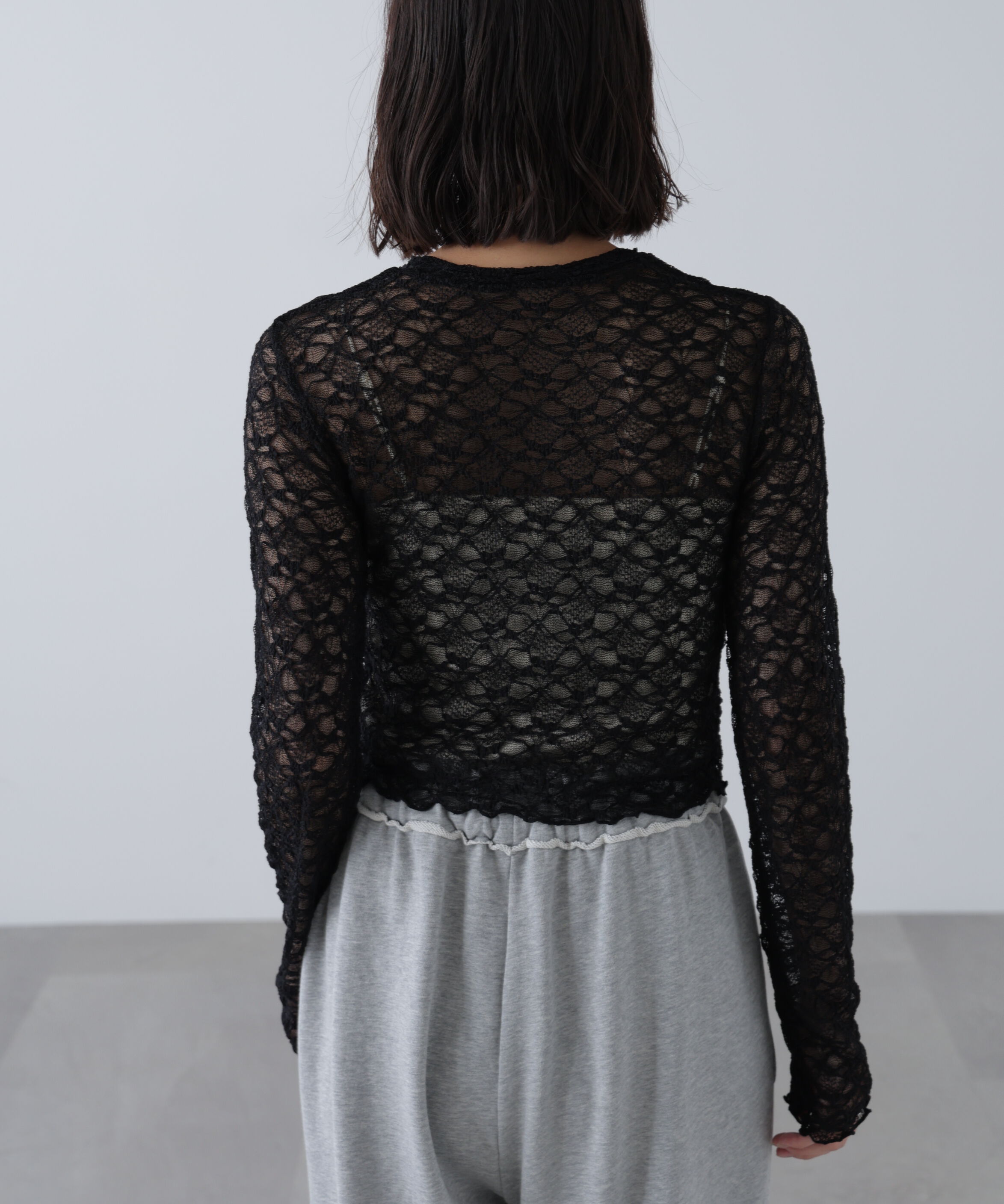  「ショート丈レーストップス」|Tシャツ・カットソー|