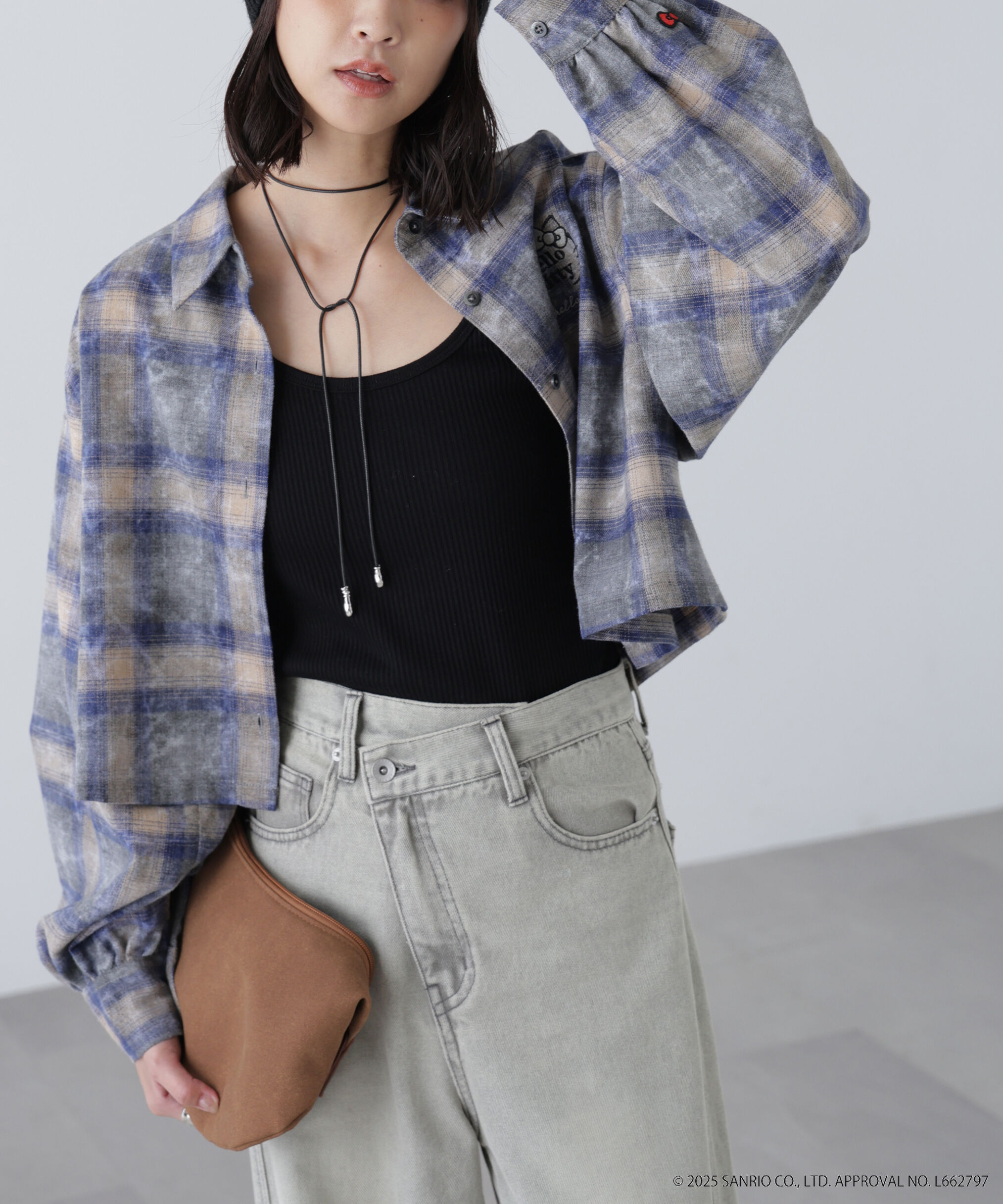  「サンリオキャラクターズコラボ CHECK SHIRT チェックシャツ」|シャツ・ブラウス|