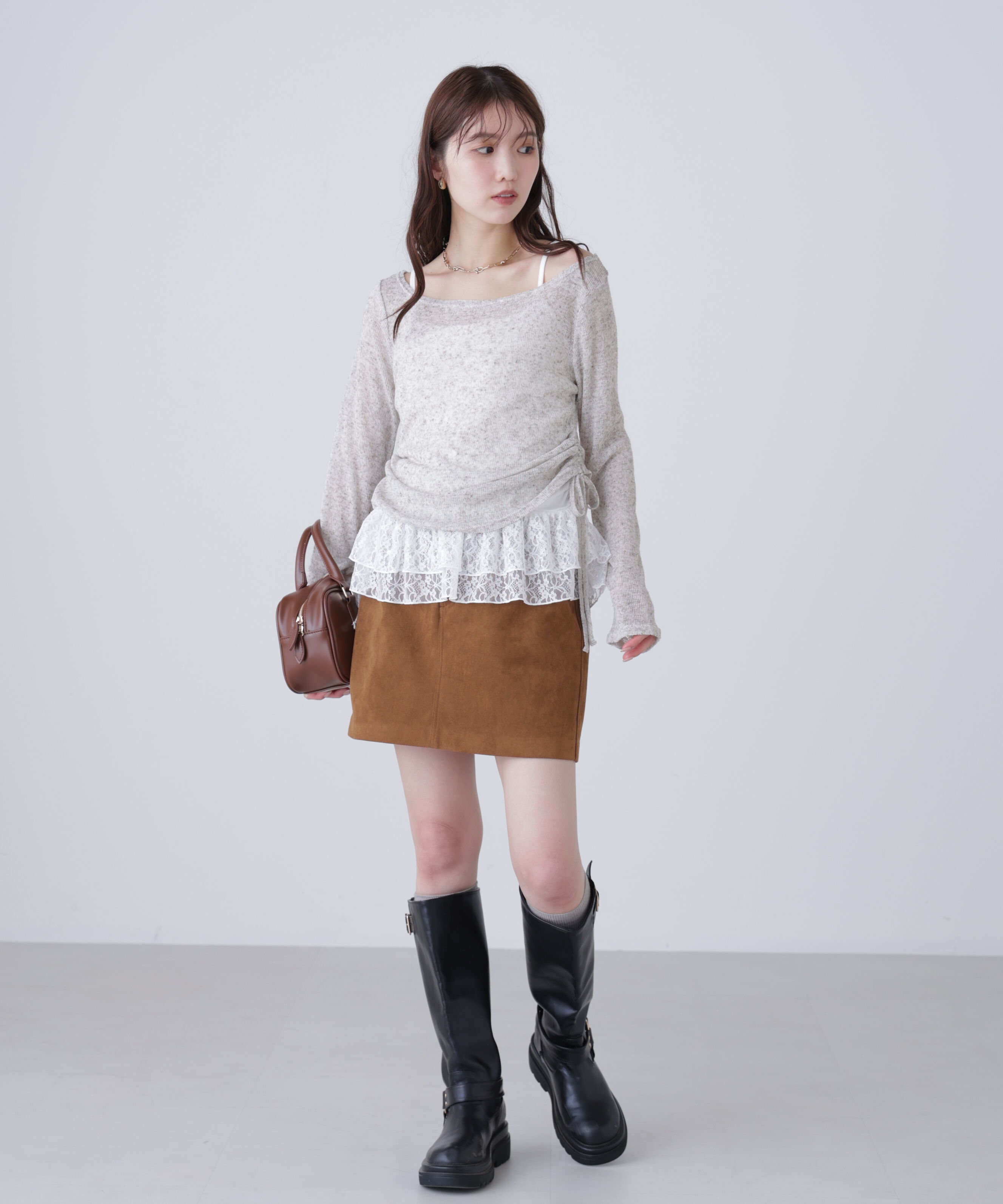  「メランジドロストレースティアードキャミセット」|Tシャツ・カットソー|