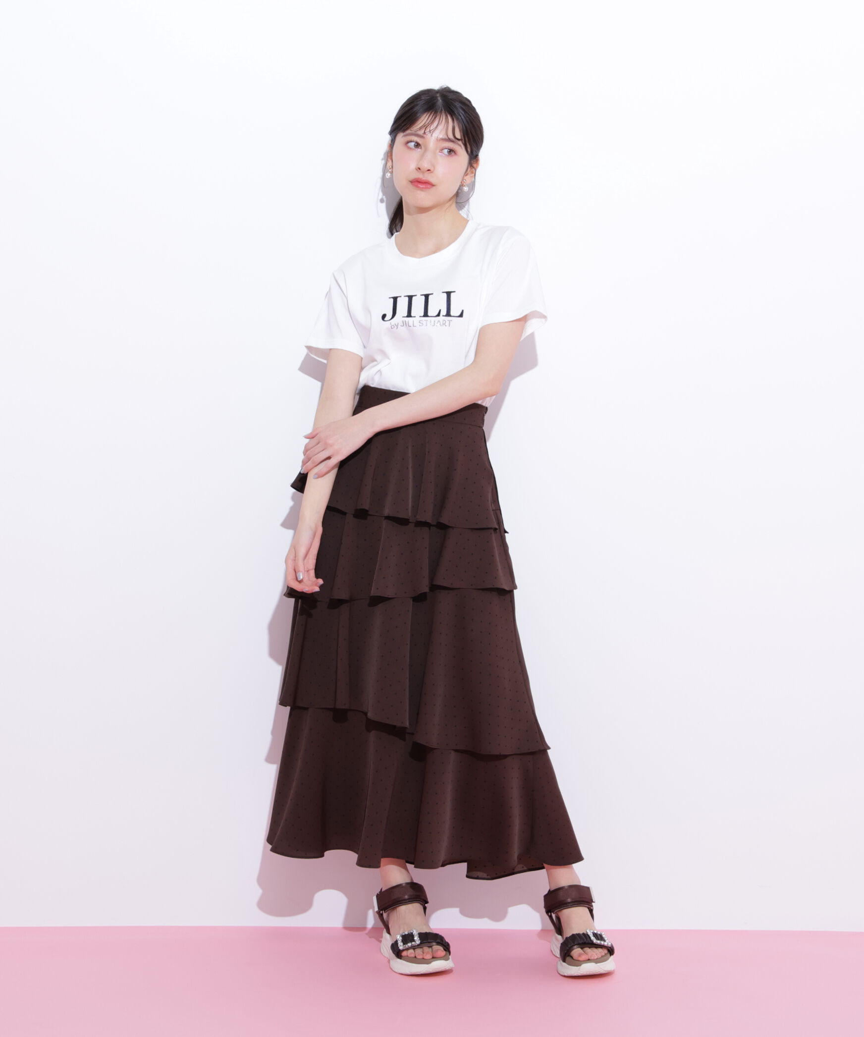  「アシメティアードロングスカート」|スカート|