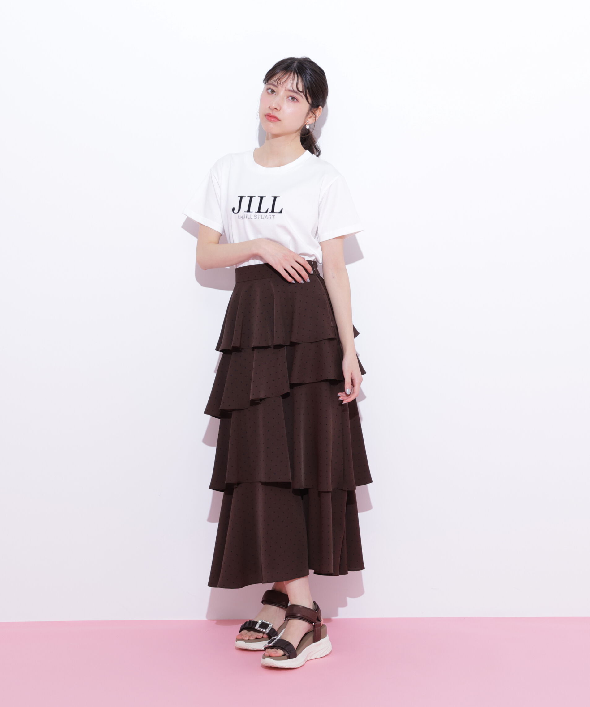  「アシメティアードロングスカート」|スカート|