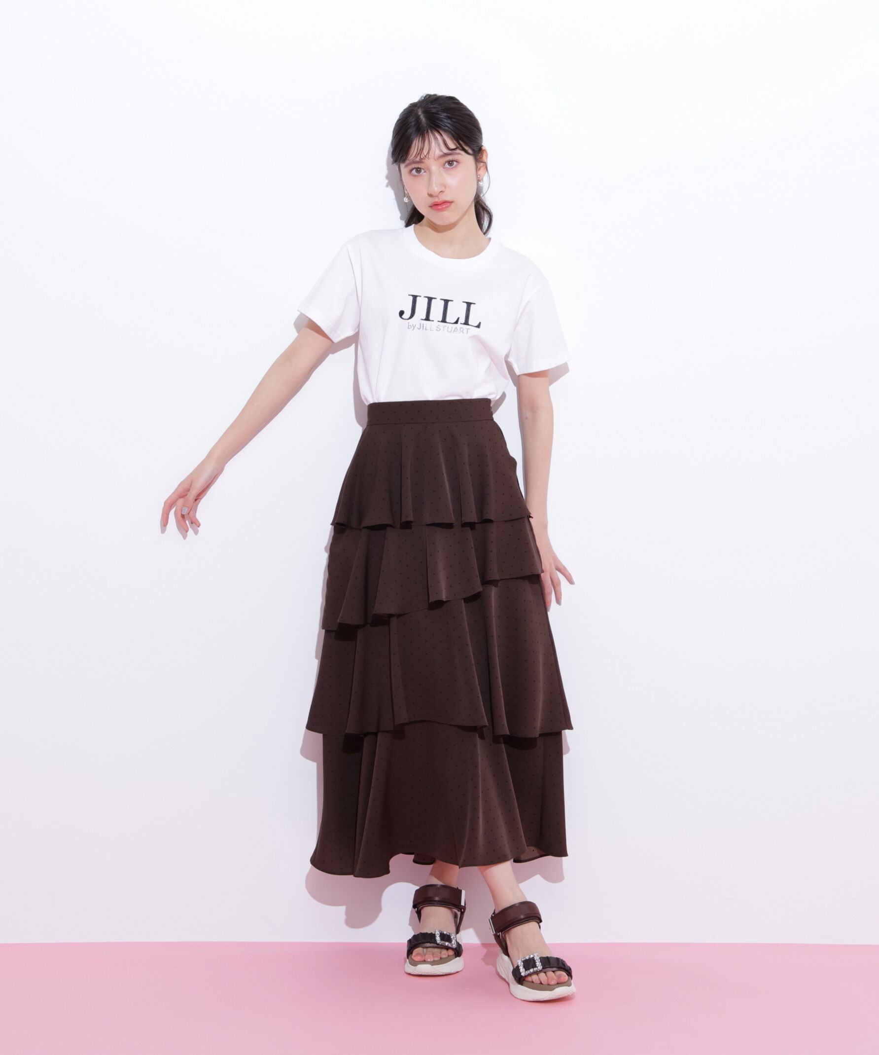  「アシメティアードロングスカート」|スカート|