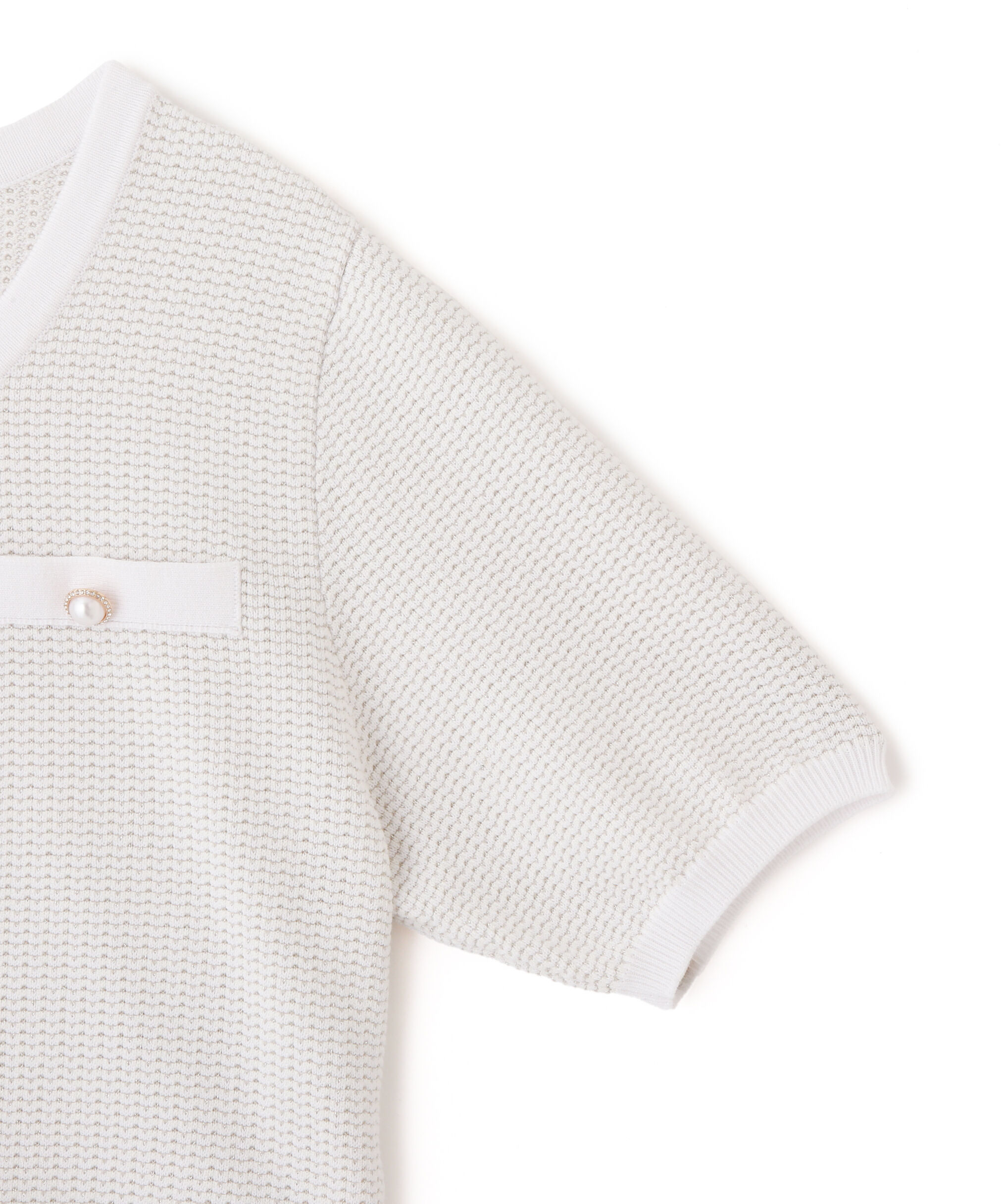  「ラメツイード半袖カーディガン」|ニット・セーター|