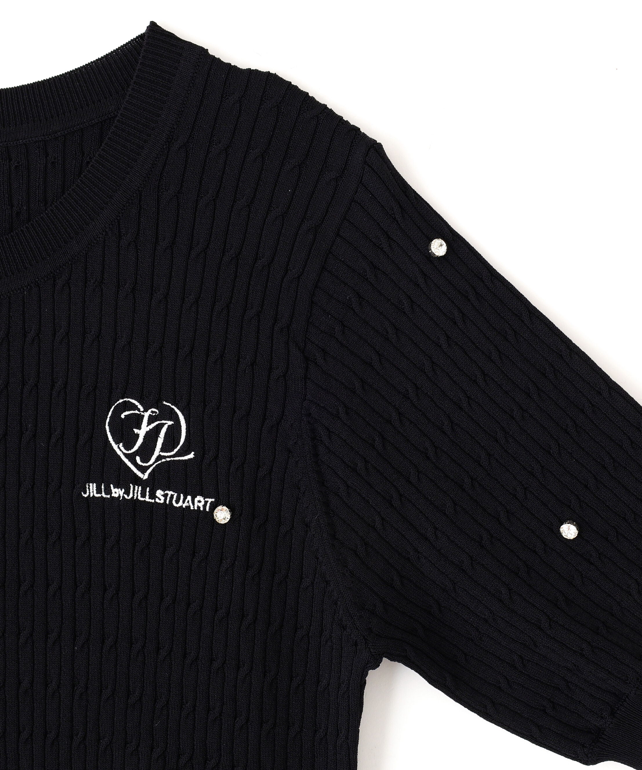  「ミニケーブルハート刺繍ニット」|ニット・セーター|