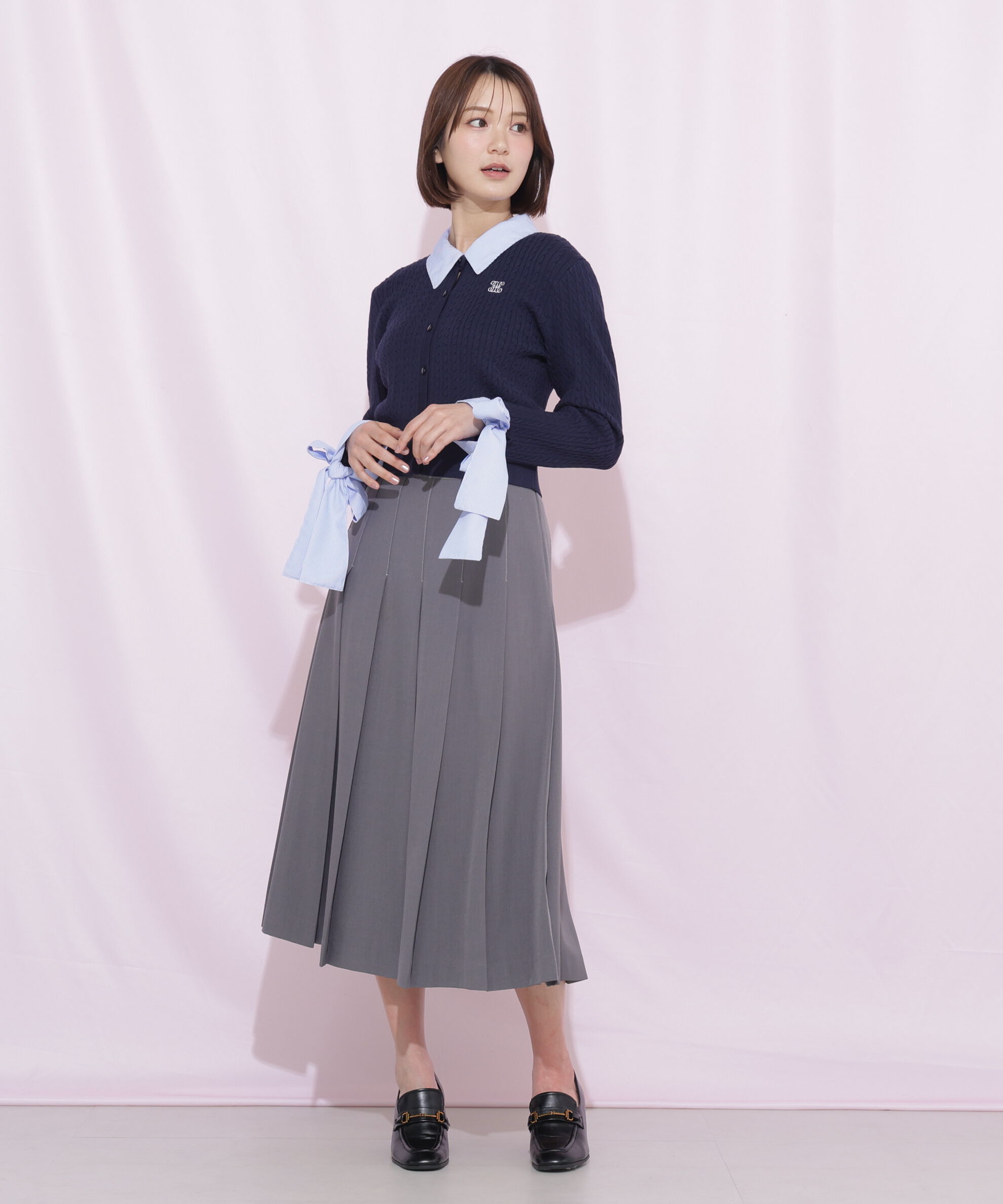  「サイドベルトプリーツスカート」|スカート|