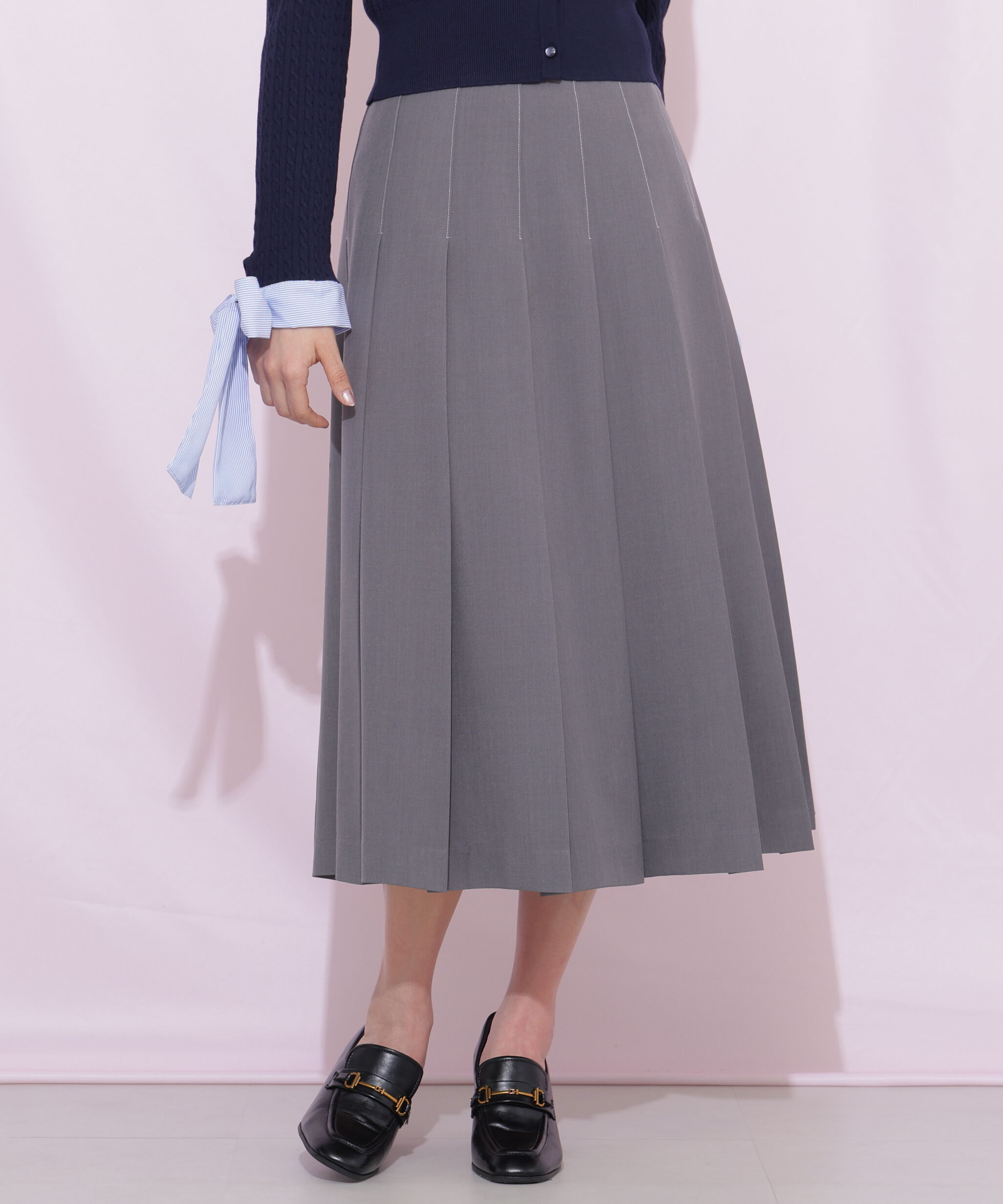  「サイドベルトプリーツスカート」|スカート|