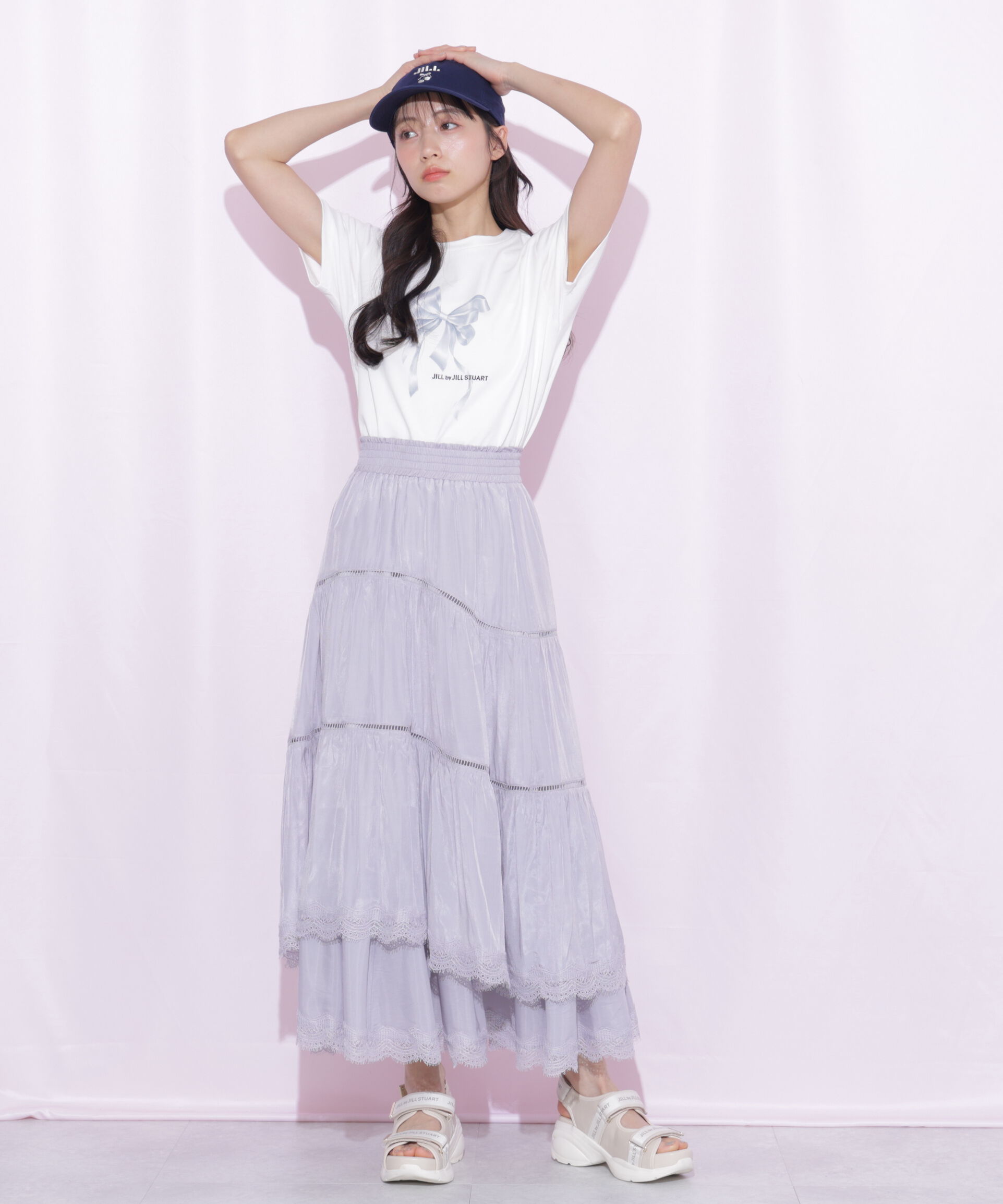  「コットンライクティアードスカート」|スカート|