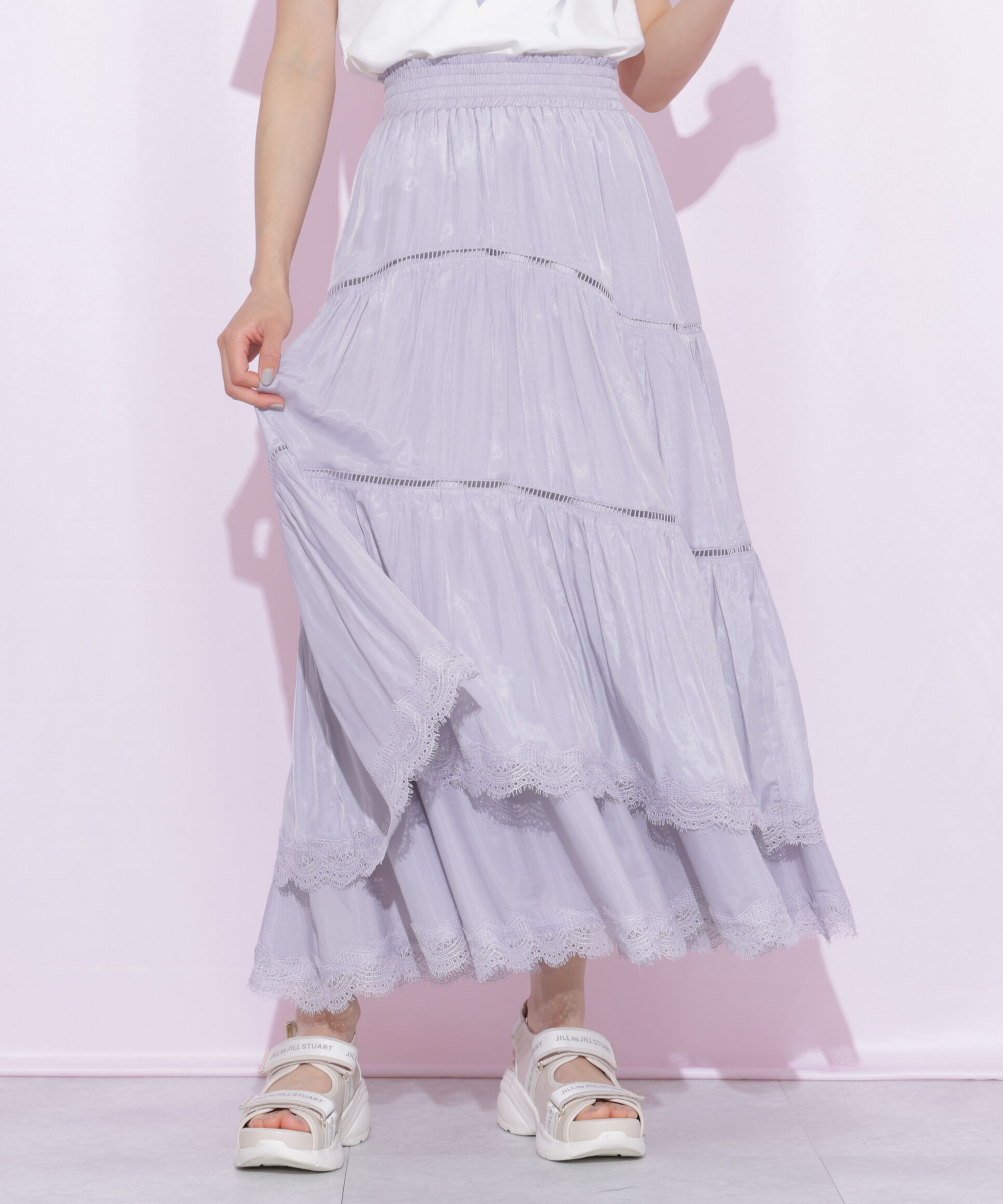  「コットンライクティアードスカート」|スカート|