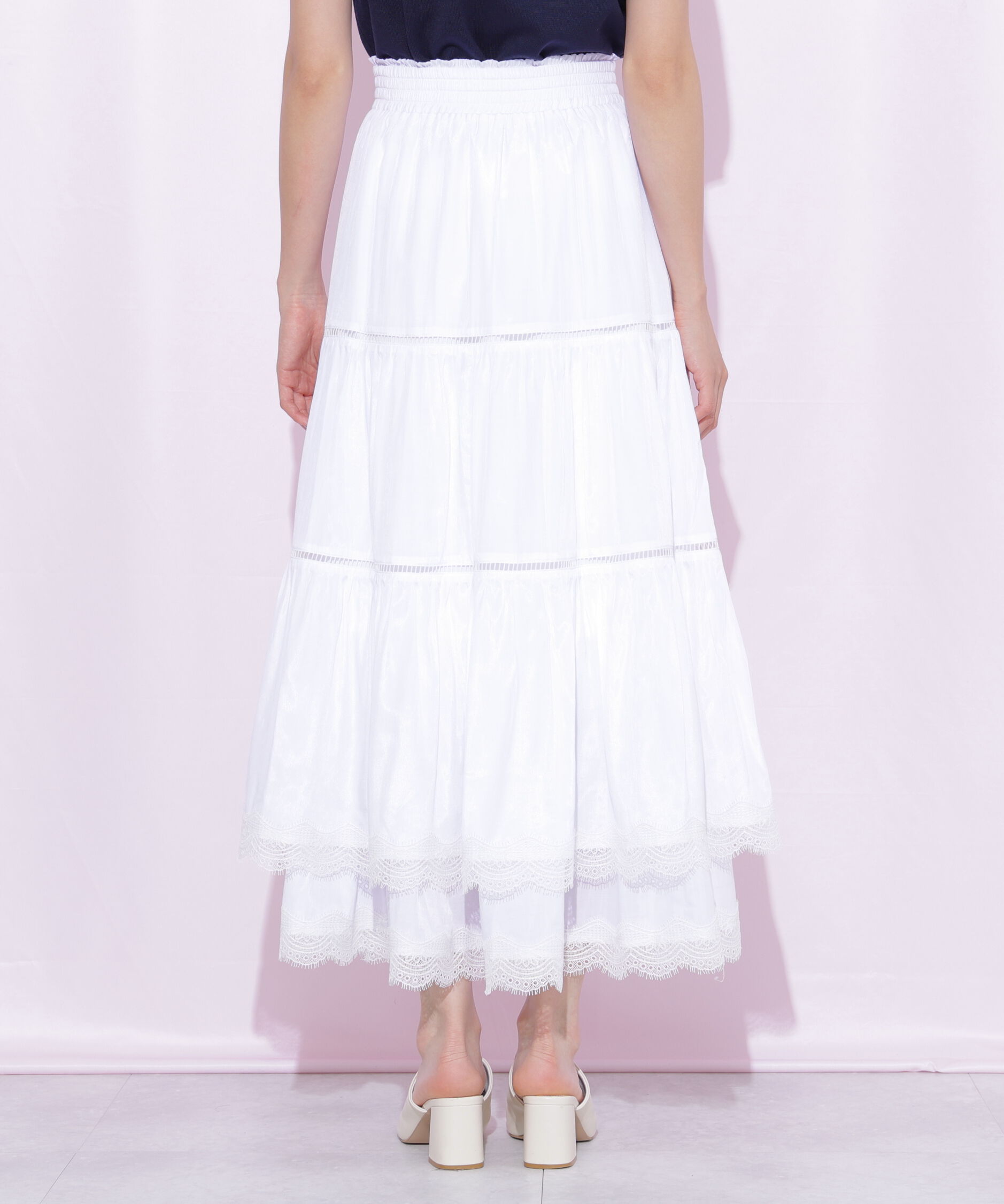  「コットンライクティアードスカート」|スカート|