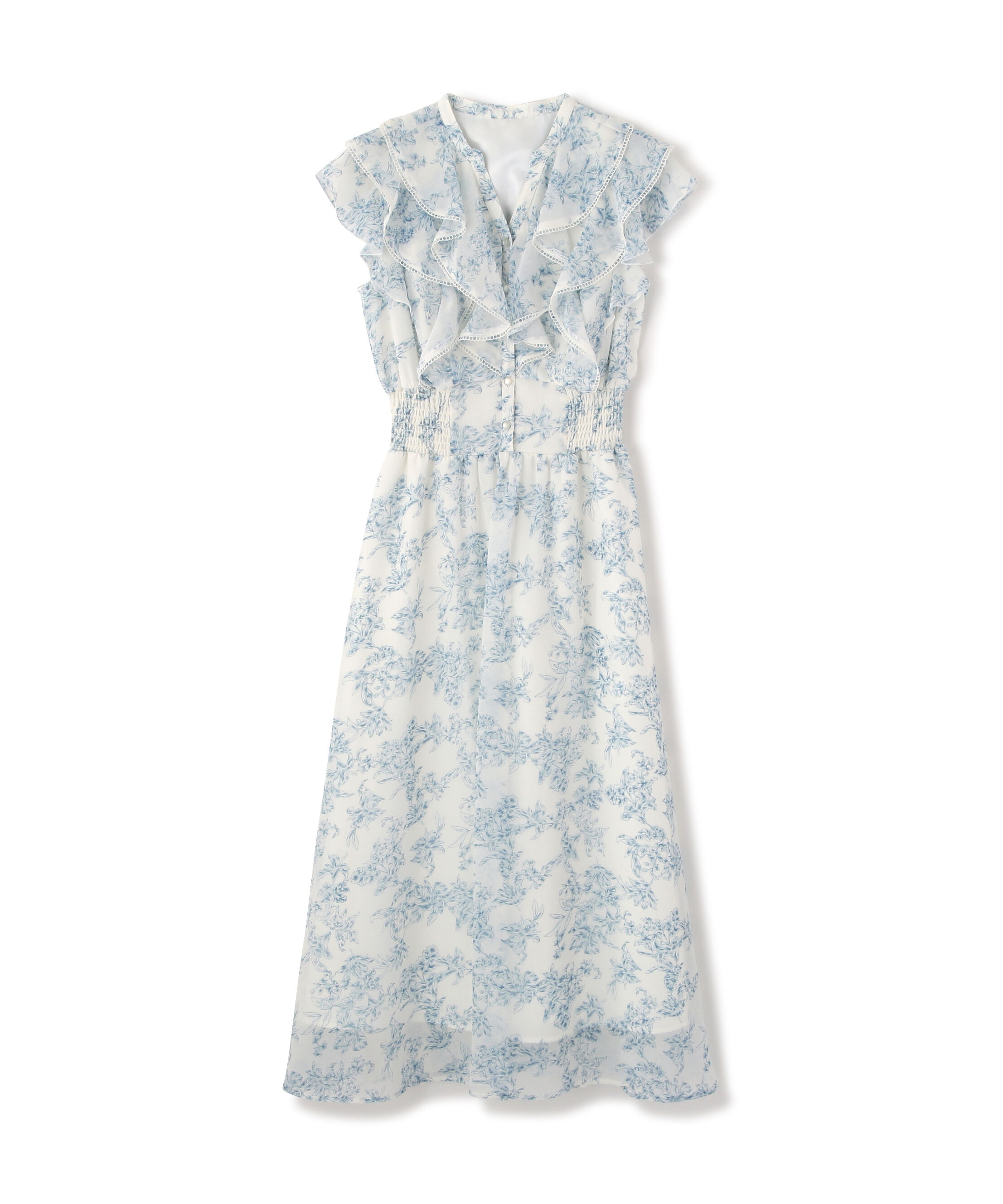  「フラワープリントラッフルワンピース」|ワンピース|